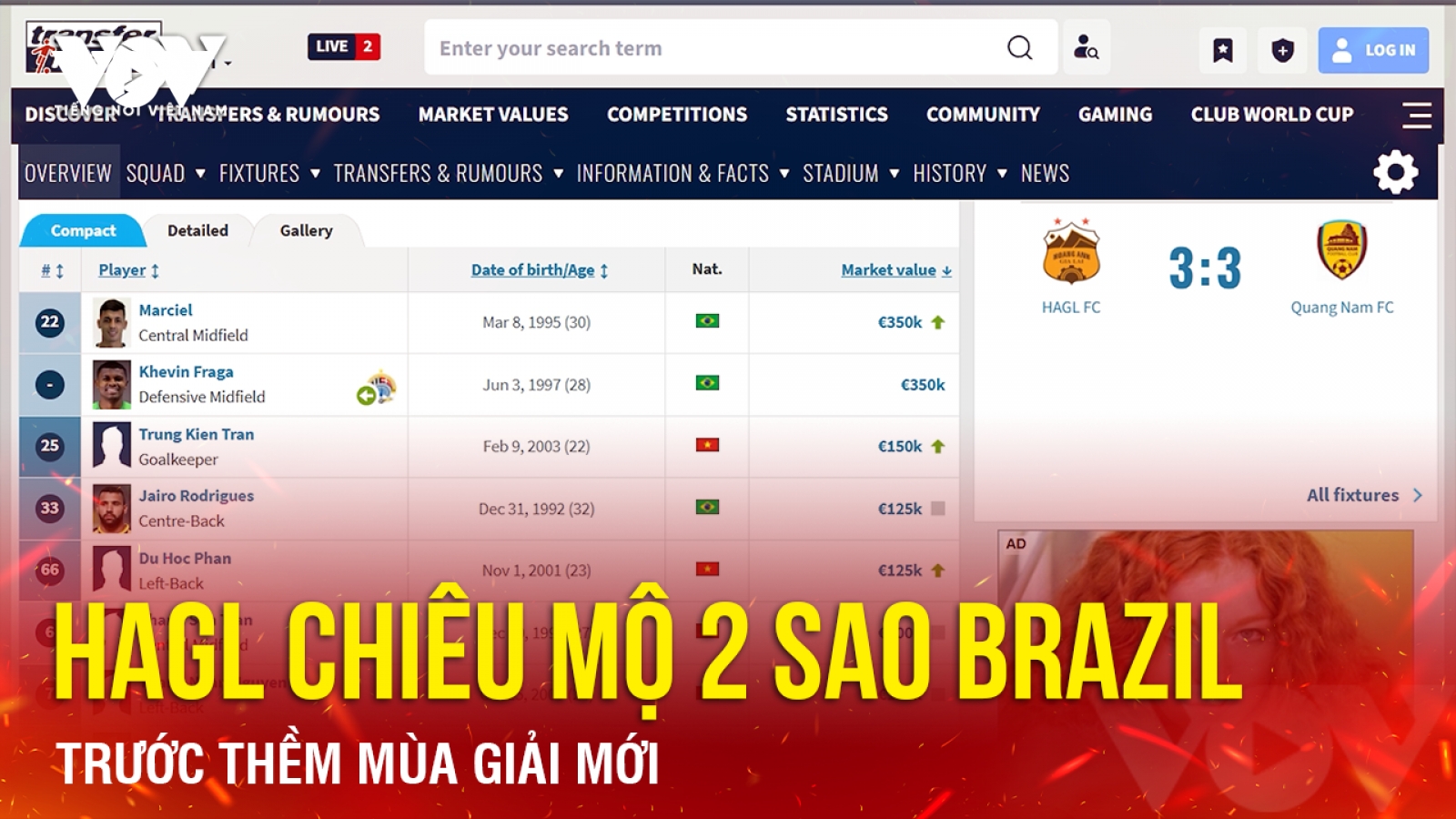Tin bóng đá 6-7: HAGL chiêu mộ 2 sao Brazil chất lượng trước thềm mùa giải mới
