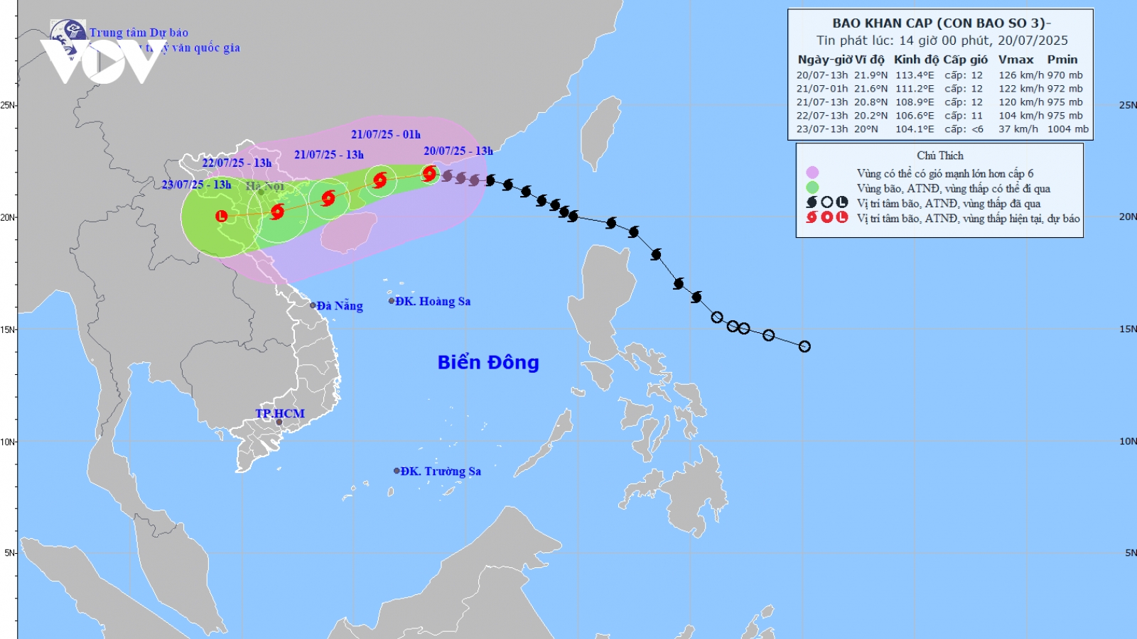 Bão số 3 cách Quảng Ninh-Hải Phòng 630km, giật cấp 15