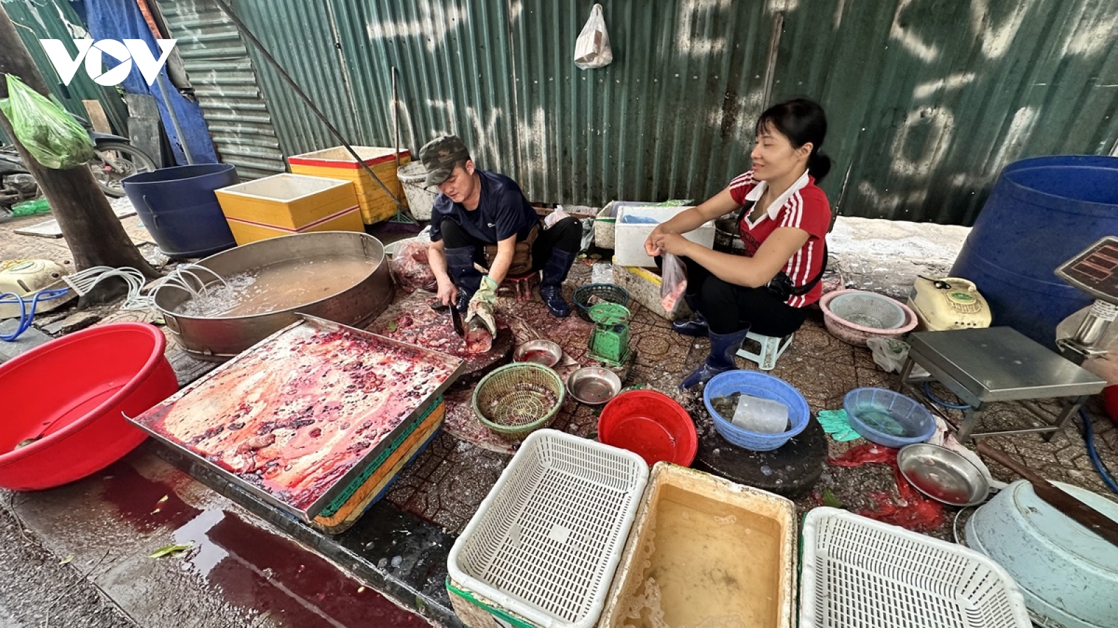 Người Hà Nội hối hả đi chợ sớm, chợ “vừa bán đã hết hàng” trước giờ bão Wipha đổ bộ