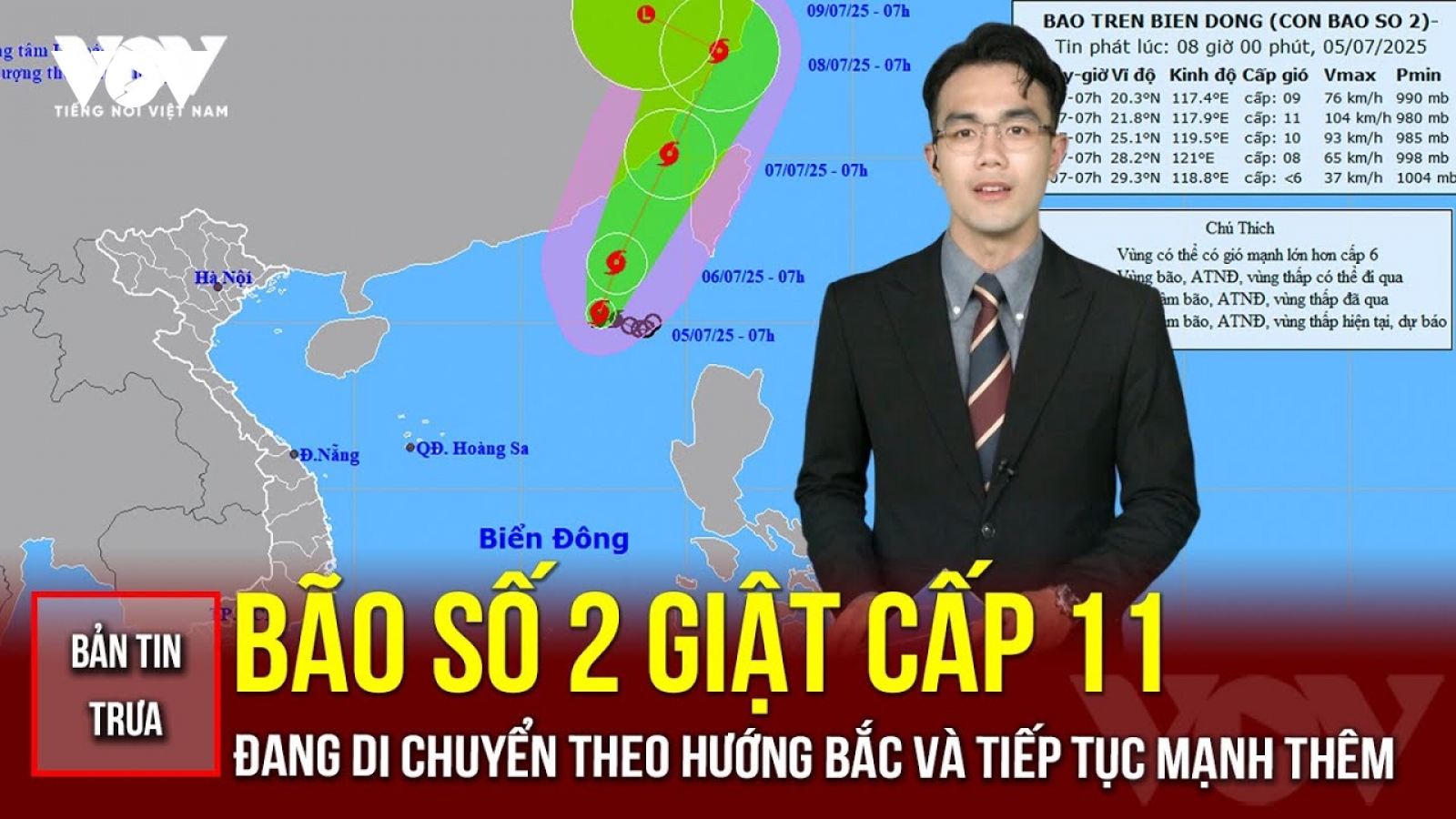 Bản tin tổng hợp: Bão số 2 giật cấp 11 đang tiếp tục mạnh lên