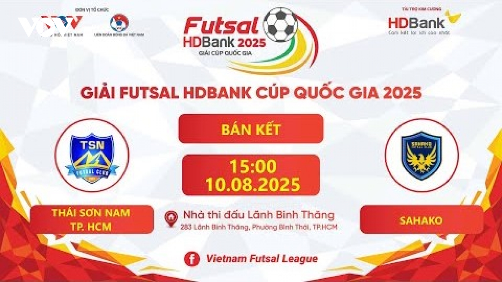 Xem trực tiếp Thái Sơn Nam vs Sahako tại giải Futsal HDBank Cúp Quốc gia 2025