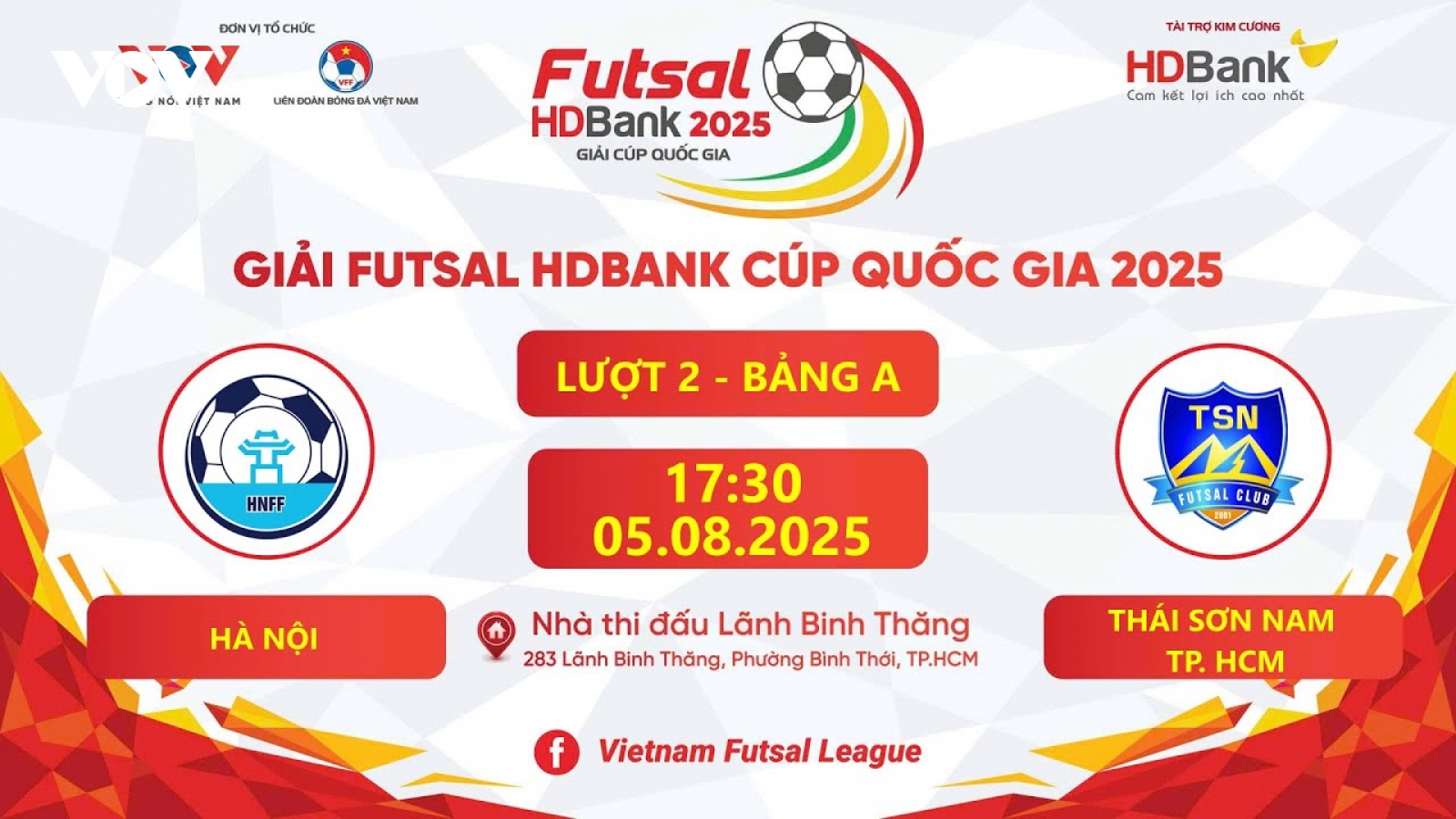 Trực tiếp Hà Nội vs Thái Sơn Nam tại giải Futsal HDBank Cúp Quốc gia 2025