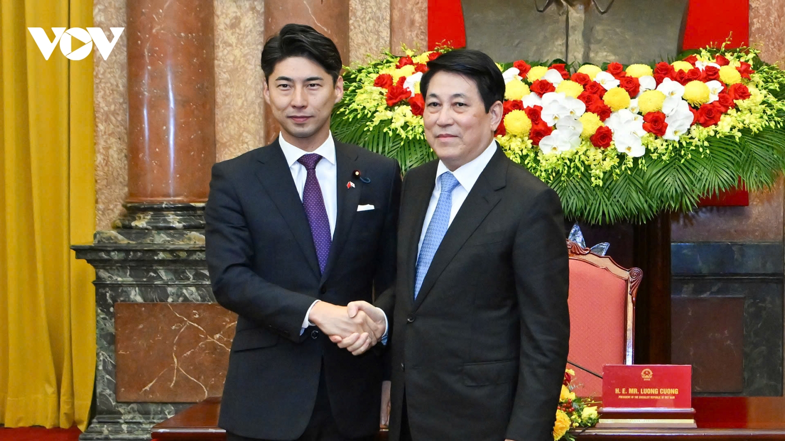 Chủ tịch nước Lương Cường tiếp Trưởng Ban Thanh niên Đảng Dân chủ tự do Nhật Bản