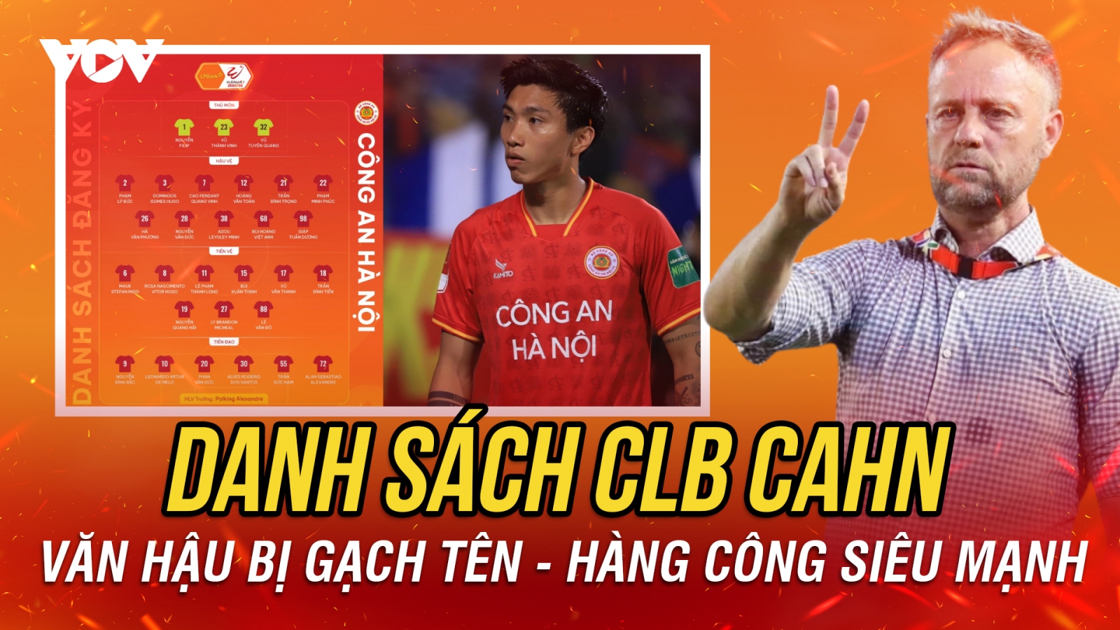 Danh sách CAHN đá V-League 2025/2026: Hàng công siêu mạnh, Văn Hậu bị gạch tên