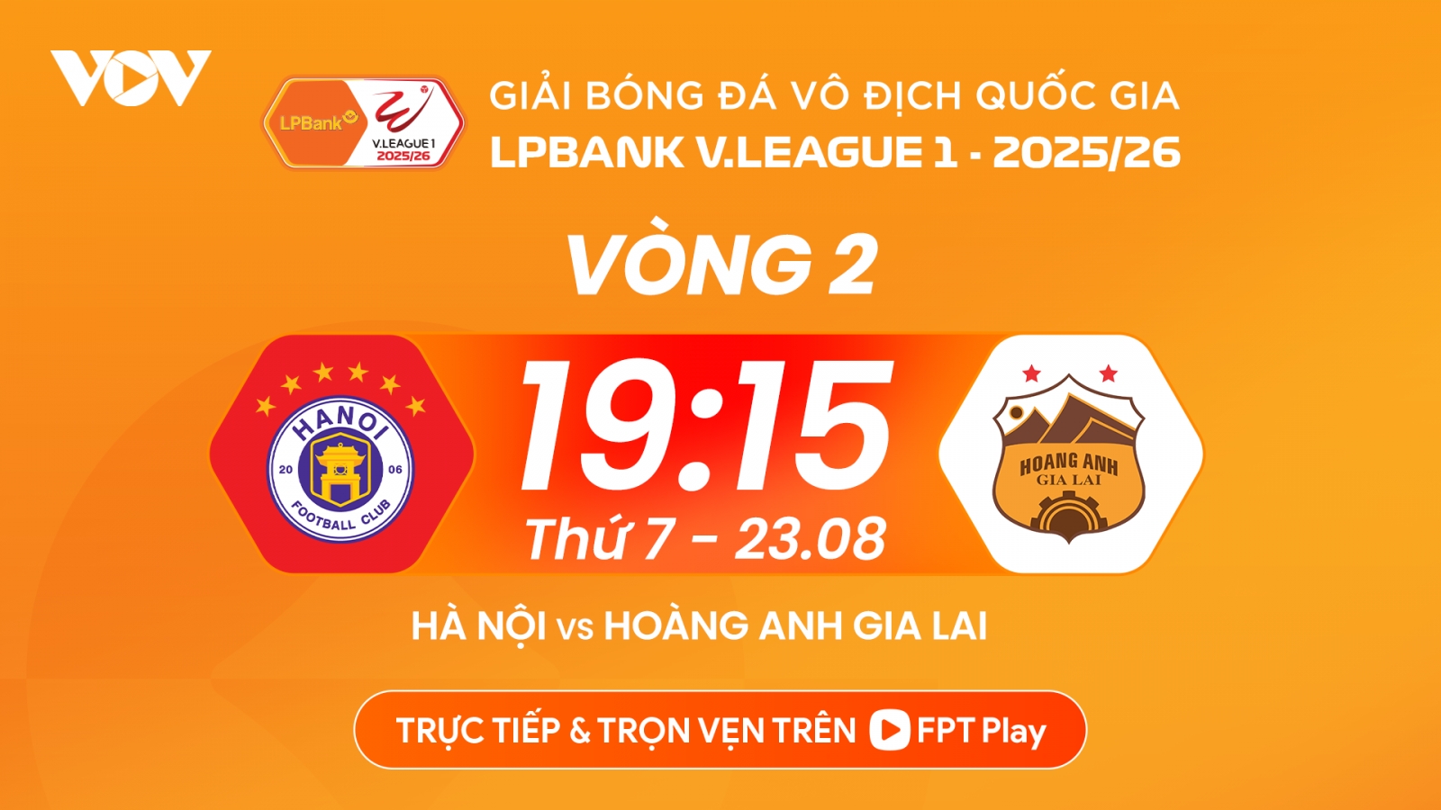Đổi lịch thi đấu vòng 2 V-League 2025/2026 trận Hà Nội FC với HAGL
