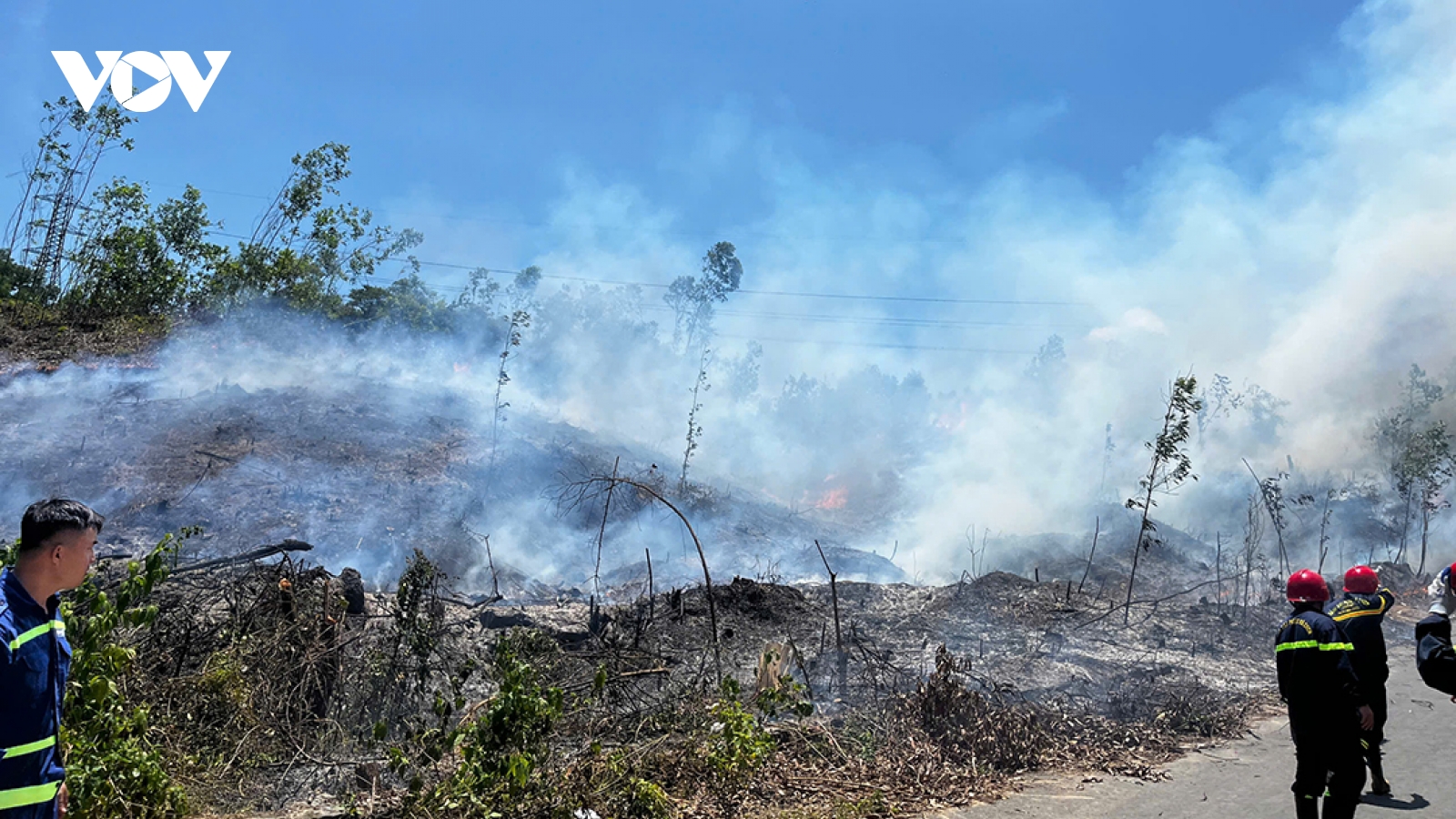 Khống chế đám cháy trong nghĩa trang thành phố Đà Nẵng