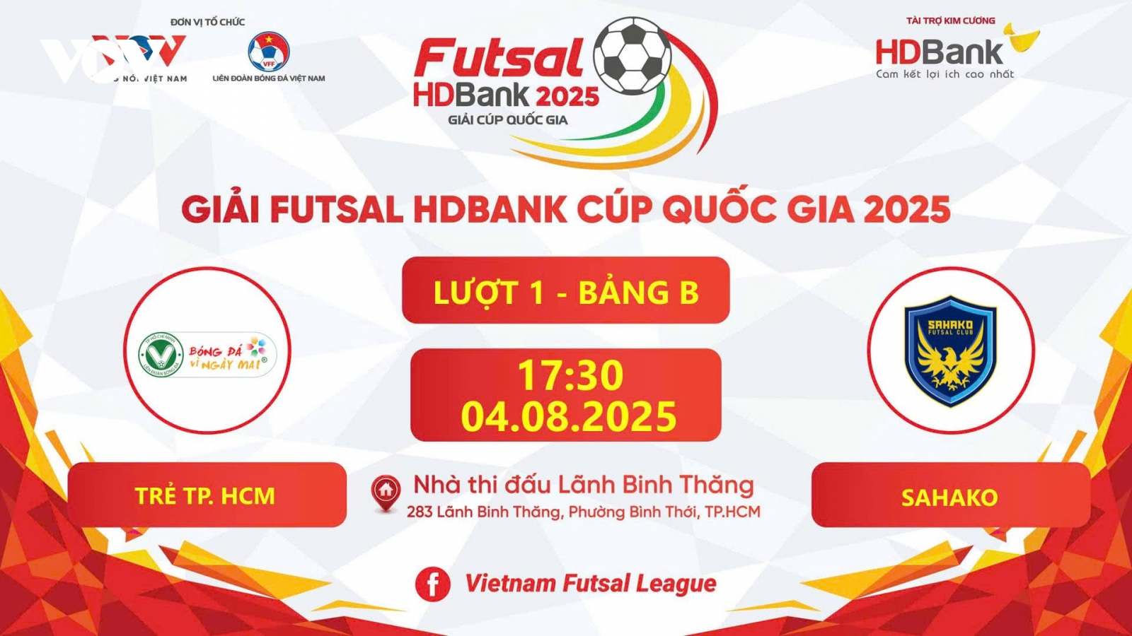 Trực tiếp Trẻ TP.HCM - Sahako tại giải Futsal HDBank Cúp Quốc gia 2025