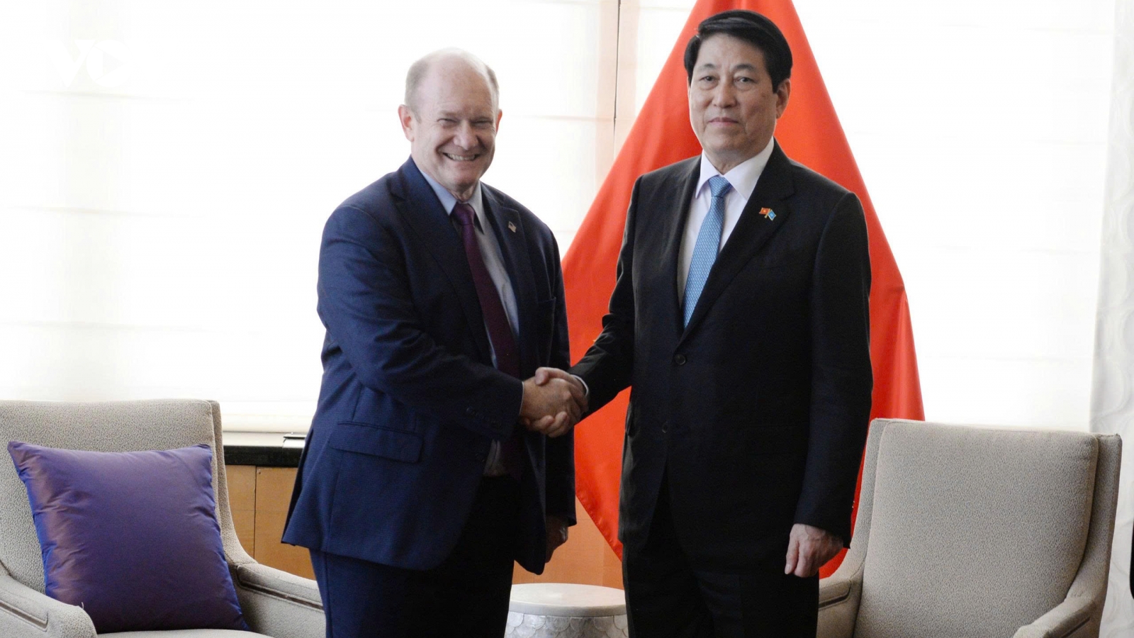 Chủ tịch nước Lương Cường tiếp các nghị sỹ Hoa Kỳ