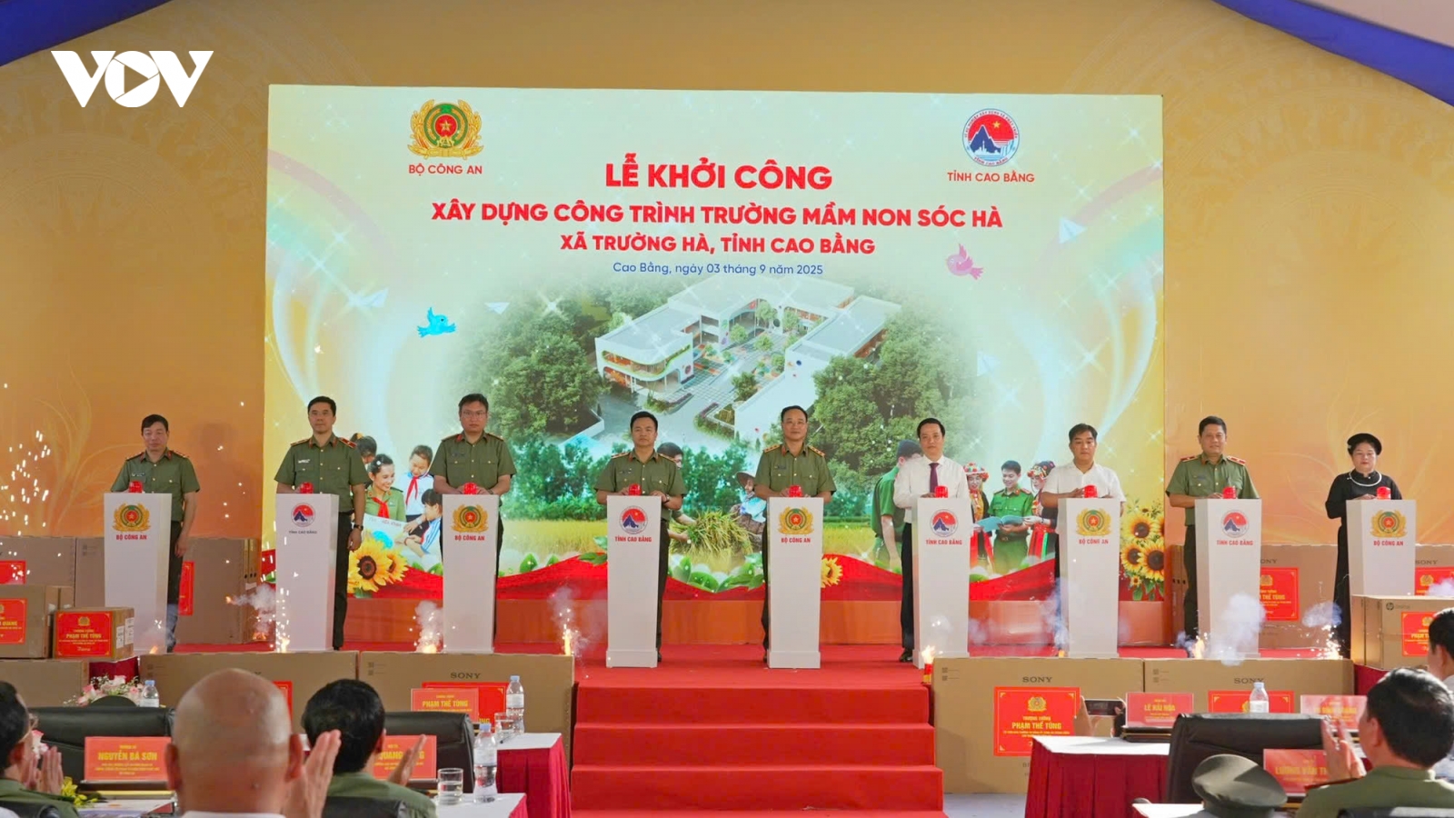 Bộ Công an và Tập đoàn Đèo Cả khởi công xây trường mầm non ở Cao Bằng