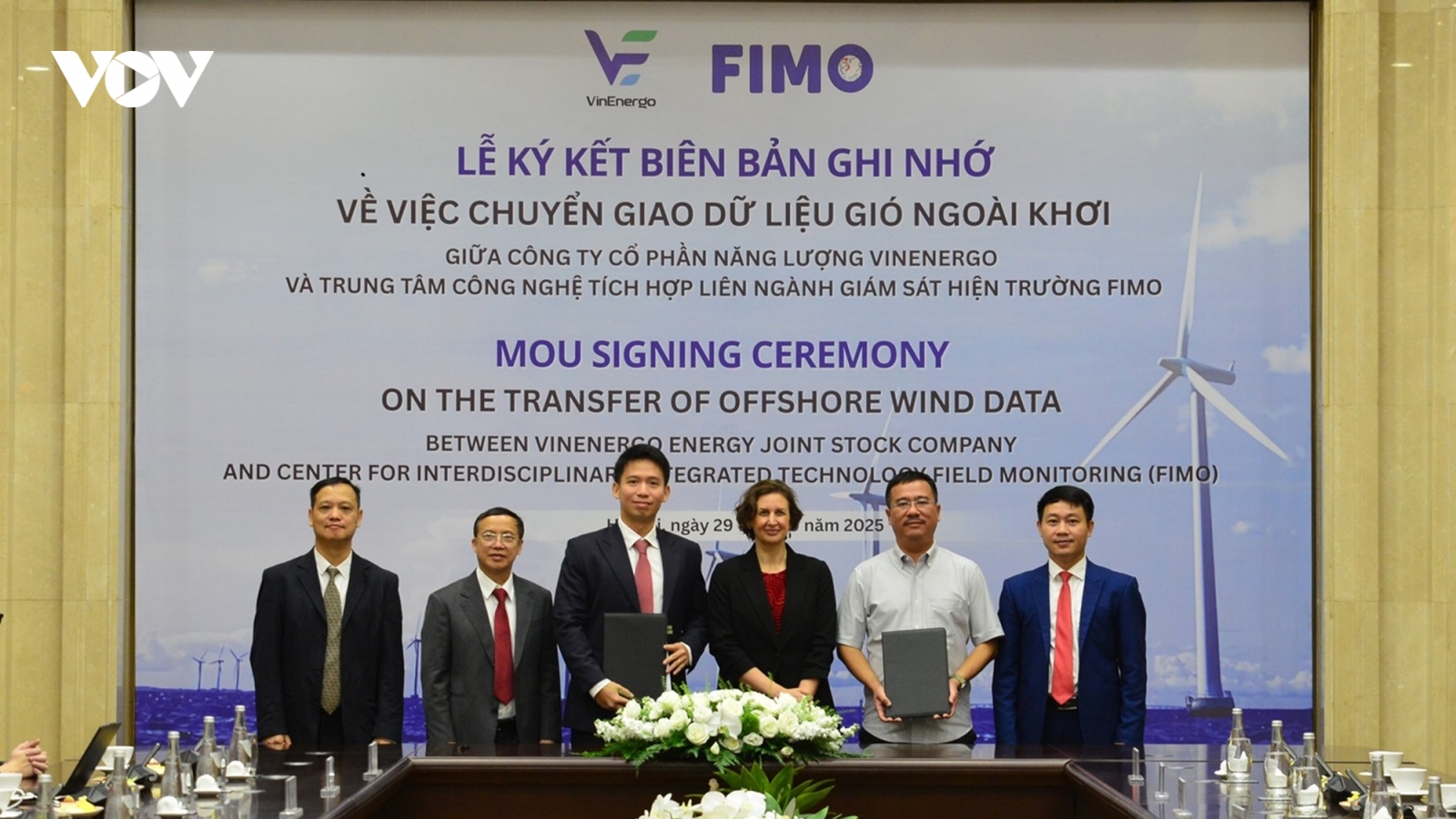 Vinenergo và Fimo ký kết hợp tác chuyển giao dữ liệu đo gió đầu tiên ở Việt Nam