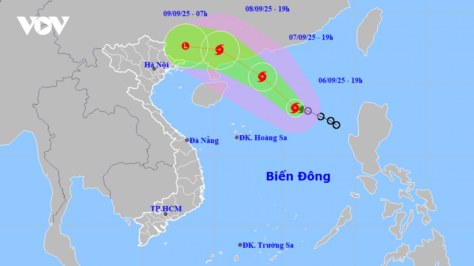 Bão số 7 giật cấp 10, di chuyển theo hướng Tây Bắc