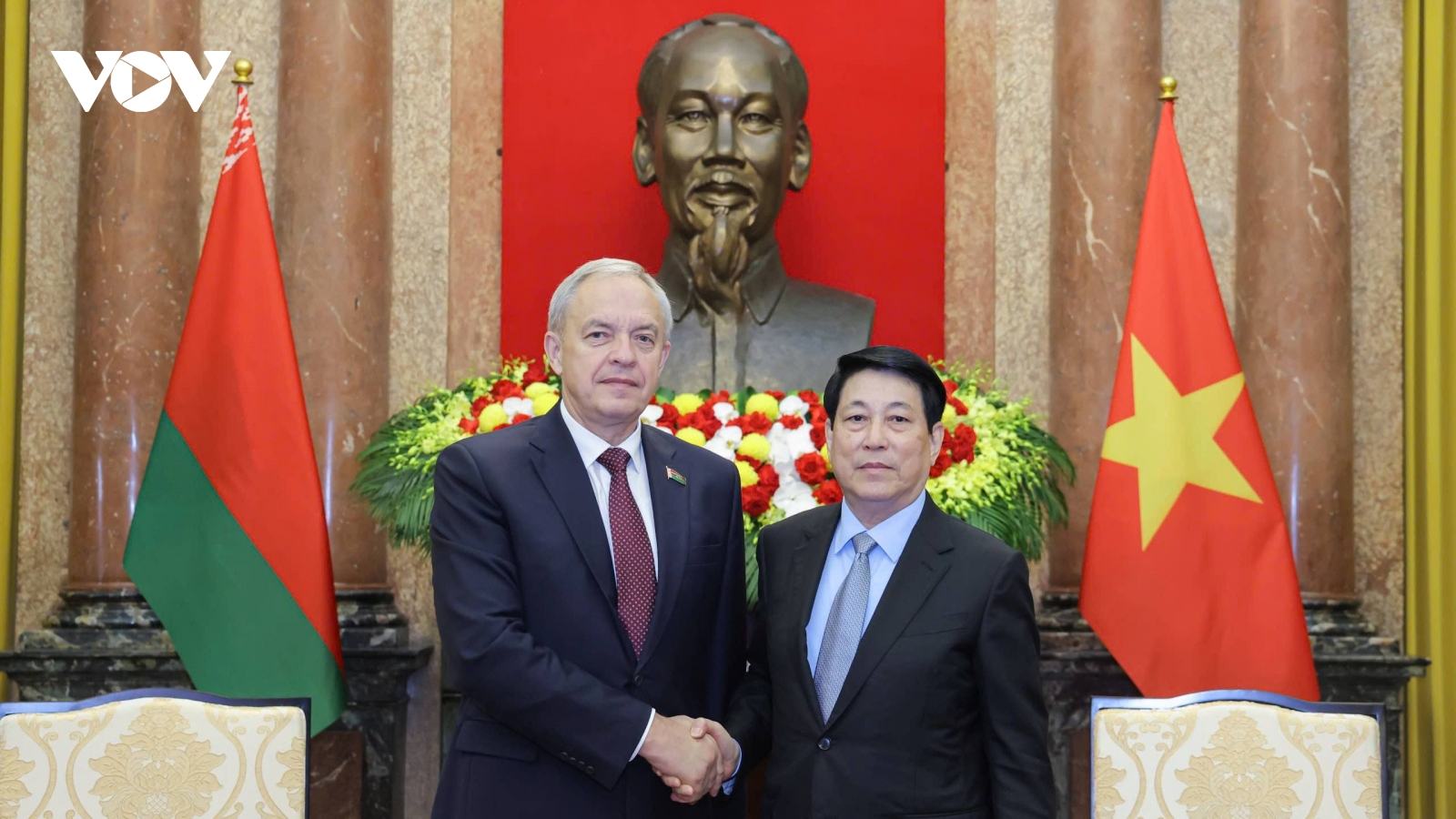 Chủ tịch nước Lương Cường tiếp Chủ tịch Hạ viện Belarus Igor Sergeenko