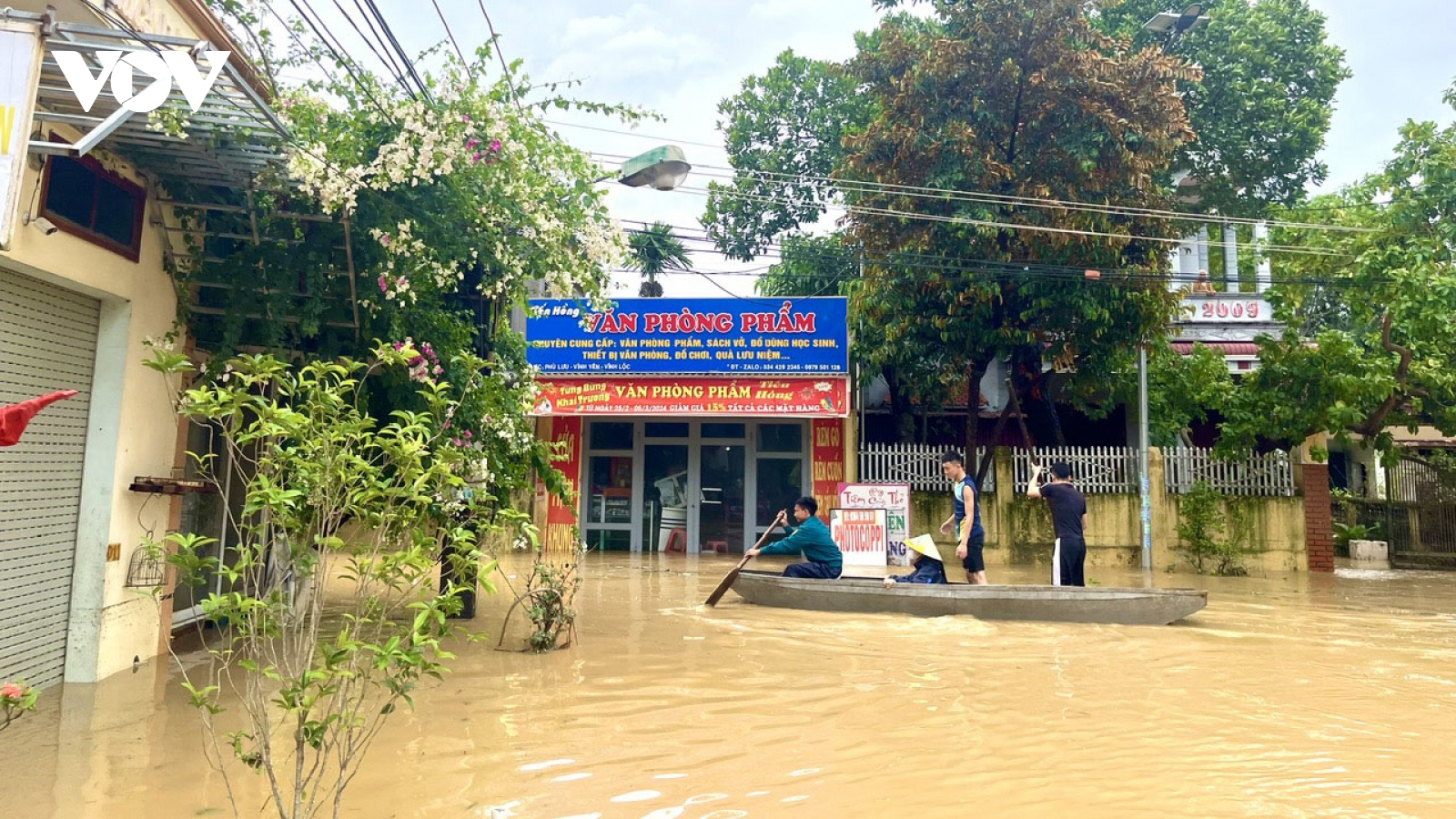Thanh Hóa: Xã Tây Đô ngập sâu trong biển nước do ảnh hưởng cơn bão số 10