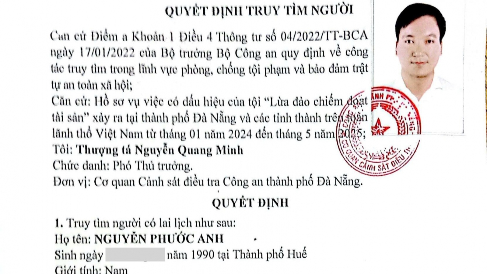 Truy tìm đối tượng lừa đảo chiếm đoạt hàng trăm triệu đồng tiền đặt cọc chở hàng