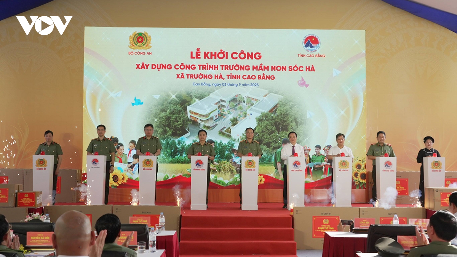 Bộ Công an khởi công xây dựng trường mầm non Sóc Hà tại Cao Bằng