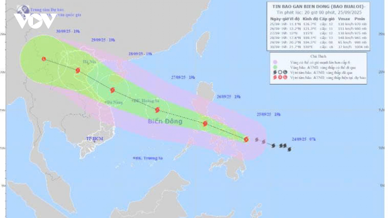 Bão BUALOI sẽ đi vào Biển Đông, trở thành cơn bão số 10 trong năm 2025