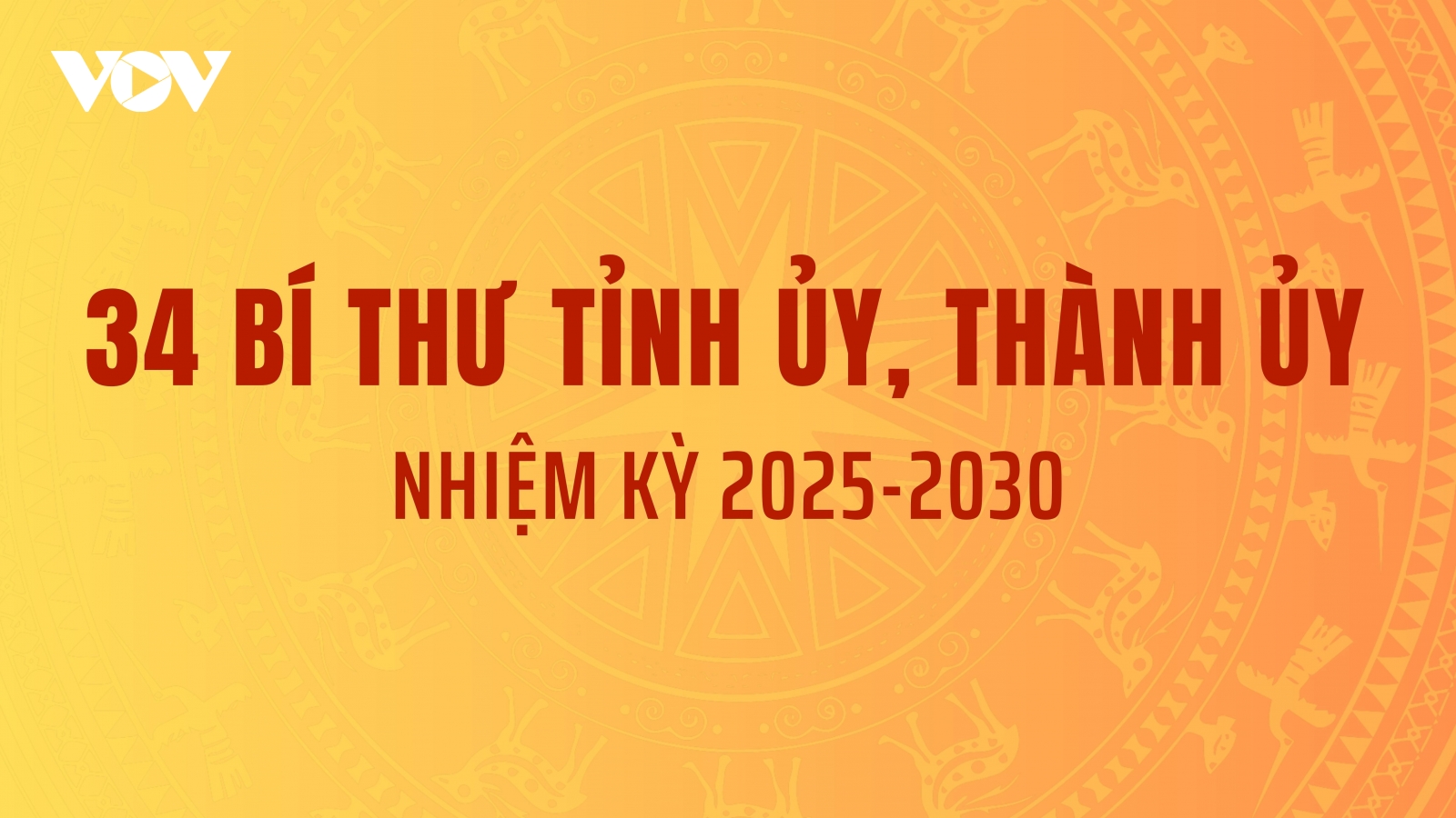 Danh sách 34 Bí thư Tỉnh ủy, Thành ủy nhiệm kỳ 2025-2030