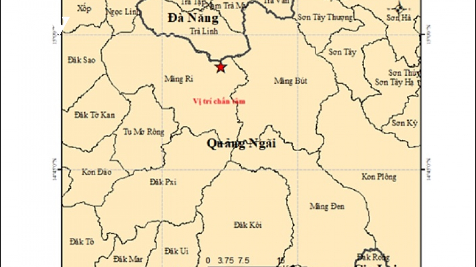 Liên tiếp xảy ra 4 trận động đất tại Măng Bút, Quảng Ngãi