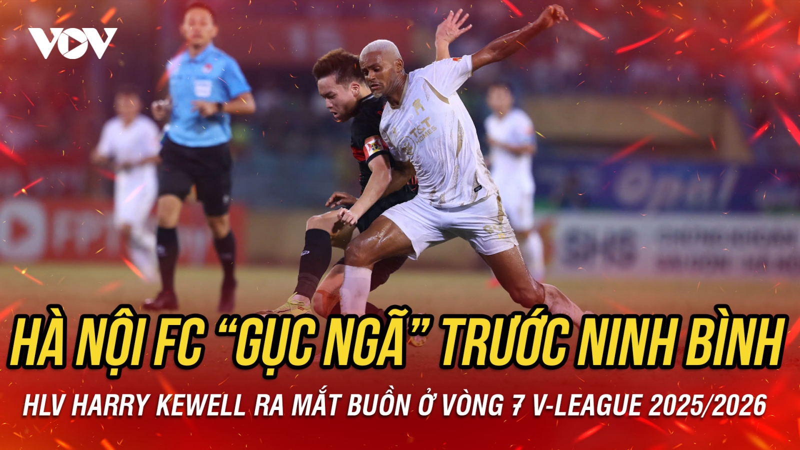 Xà ngang, cột dọc từ chối siêu phẩm, Hà Nội FC thua đau trước Ninh Bình