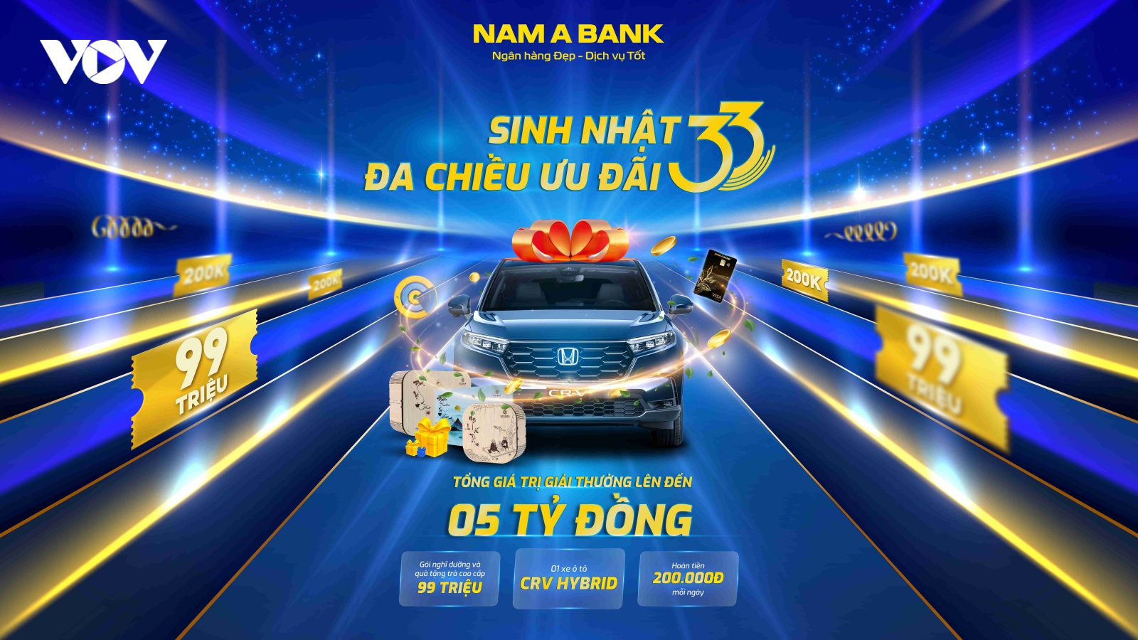 Sinh nhật 33 năm Nam Á Bank: Hoàn tiền mỗi ngày, cơ hội trúng xe Honda CR-V Hybrid