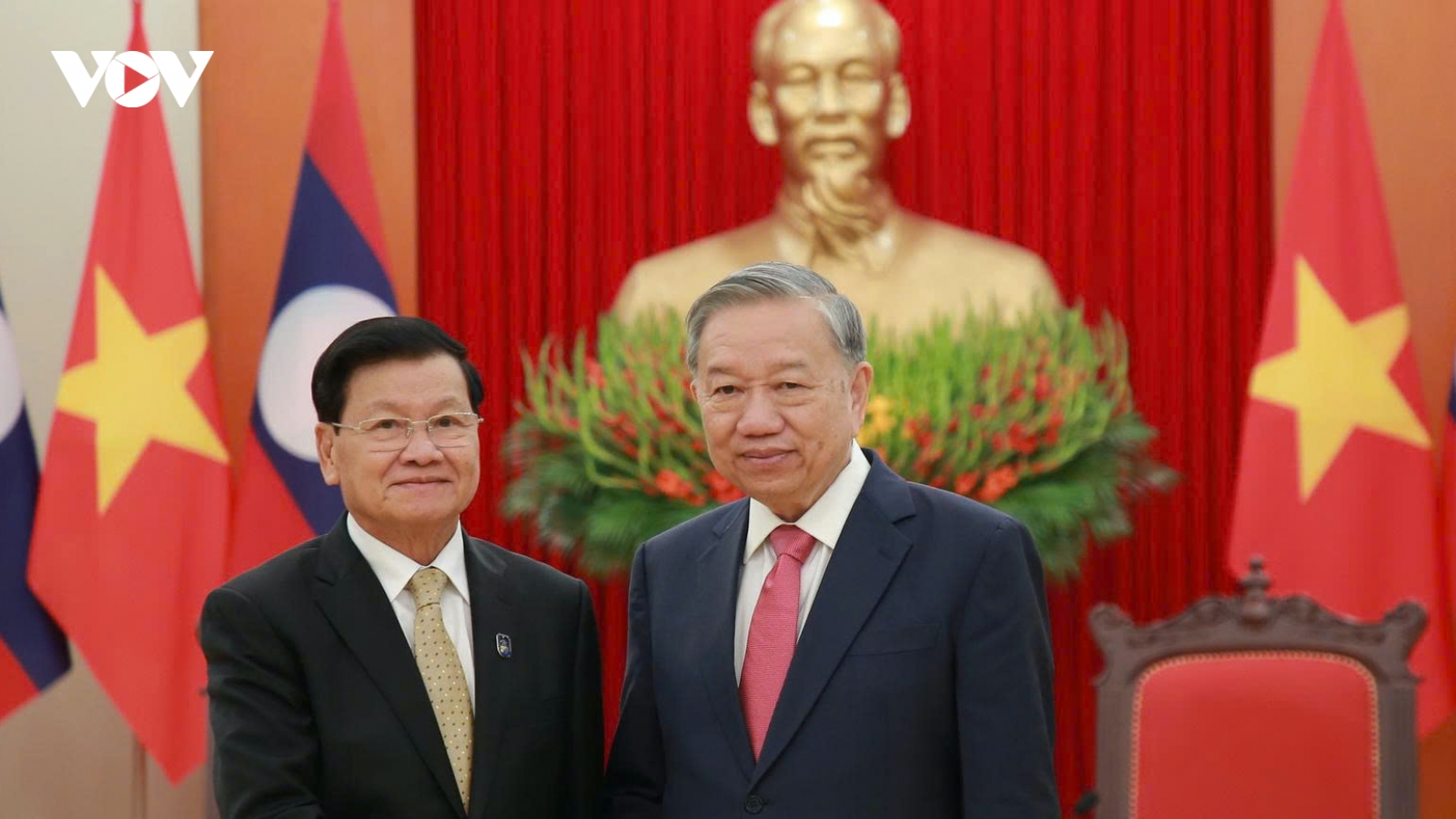 Tổng Bí thư Tô Lâm tiếp Tổng Bí thư, Chủ tịch nước Lào