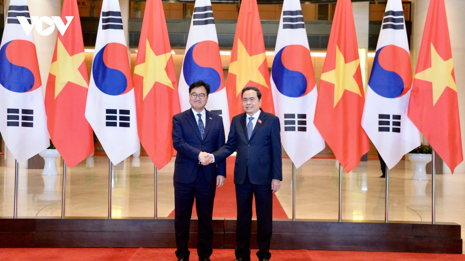 Chủ tịch Quốc hội Trần Thanh Mẫn hội đàm với Chủ tịch Quốc hội Hàn Quốc