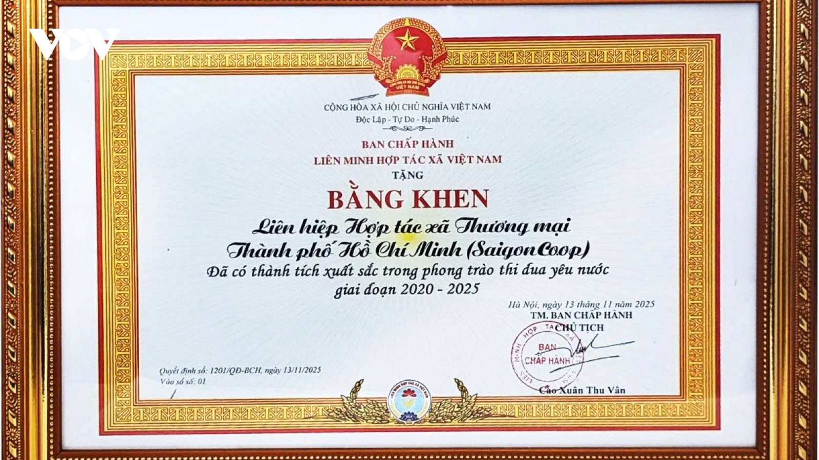 Saigon Co.op được khen thưởng tại Đại hội Thi đua yêu nước lần thứ V