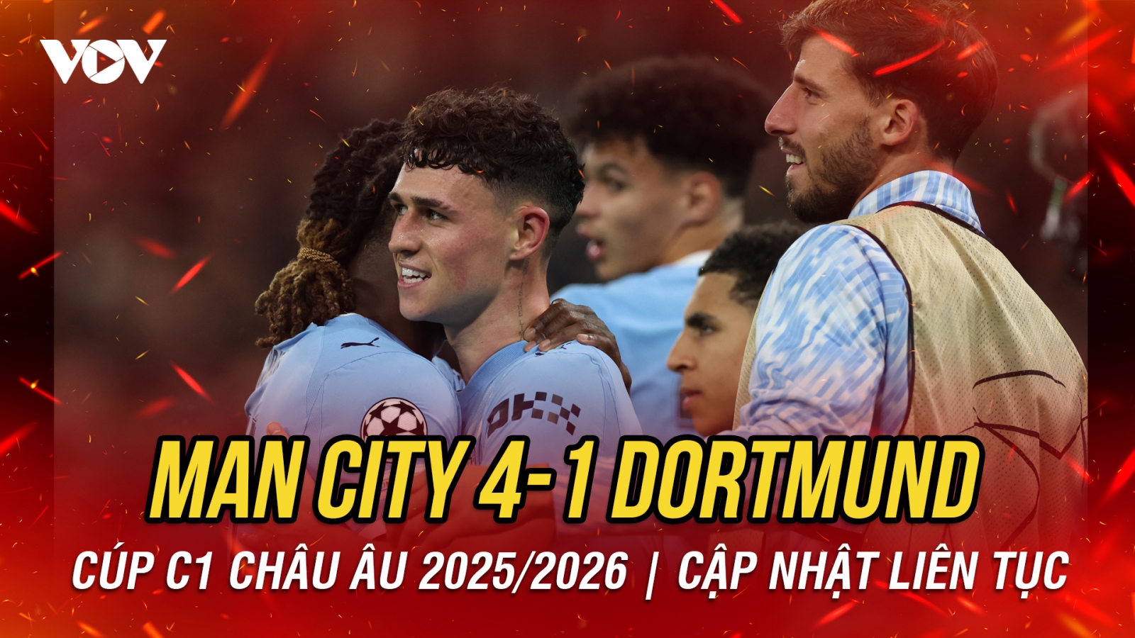 Kết quả cúp C1 châu Âu hôm nay 6/11: Man City thắng đậm Dortmund