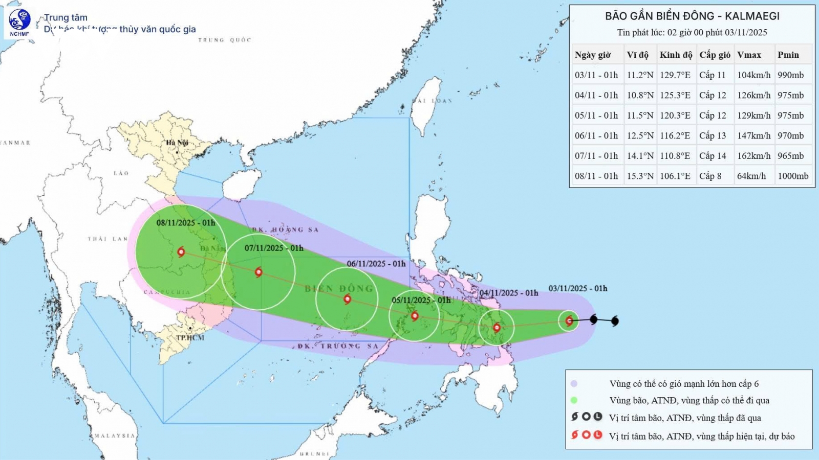 Bão Kalmaegi giật cấp 14 tiến gần Biển Đông, dự báo mạnh lên trong những ngày tới
