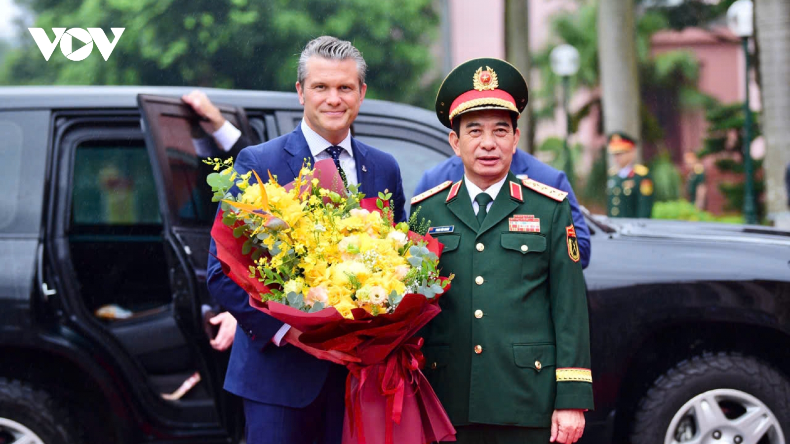 Đại tướng Phan Văn Giang chủ trì lễ đón Bộ trưởng Chiến tranh Hoa Kỳ Pete Hegseth