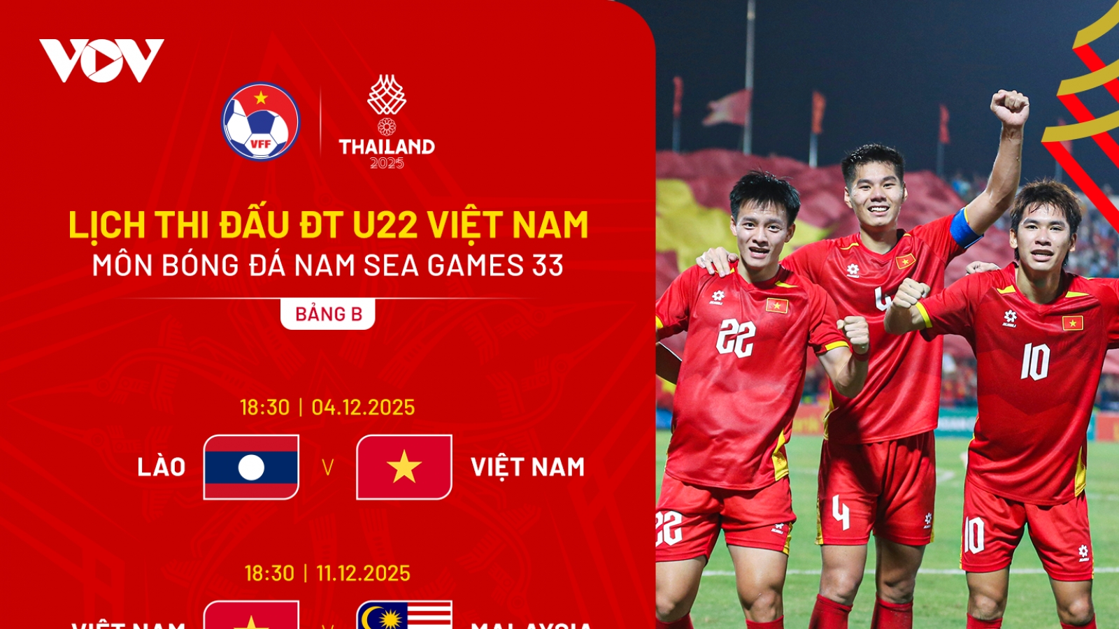 Lịch thi đấu bóng đá Việt Nam tại SEA Games 33
