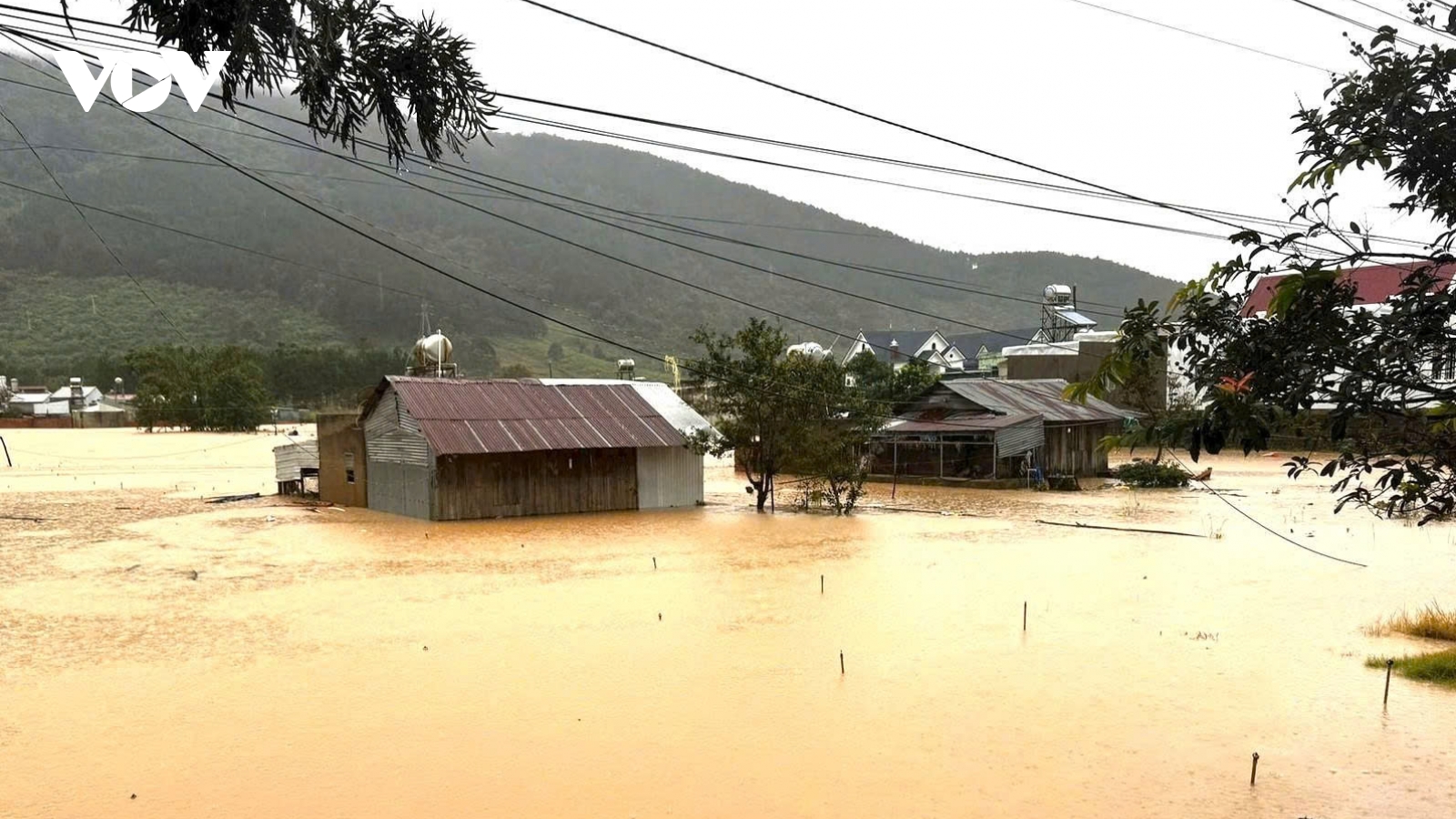 Mưa lớn gây ngập sâu ở Lâm Đồng, nguy cơ lũ quét và sạt lở trên diện rộng