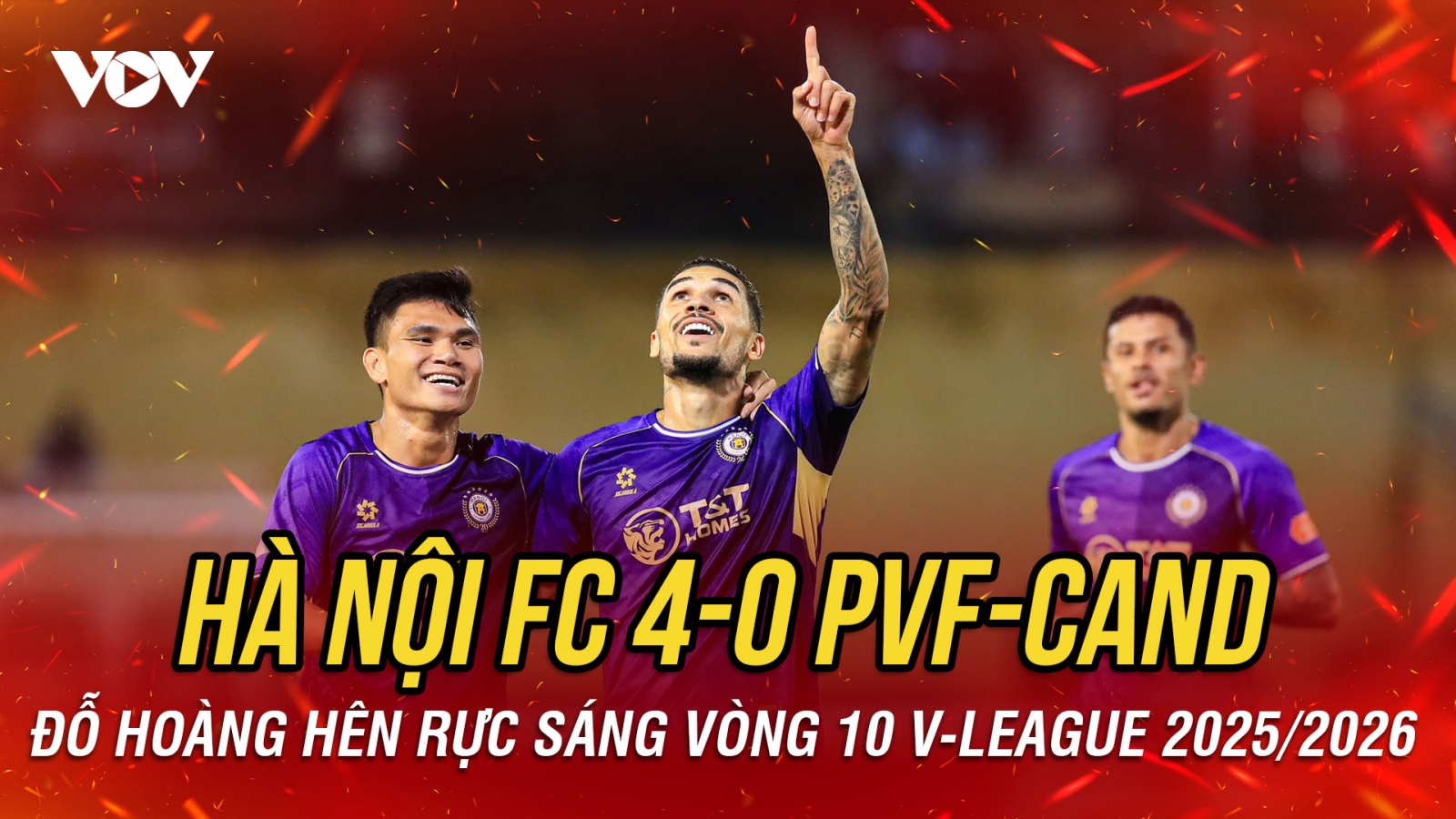Kết quả bóng đá vòng 10 V-League tối 4/11: Hà Nội FC thắng tưng bừng PVF-CAND