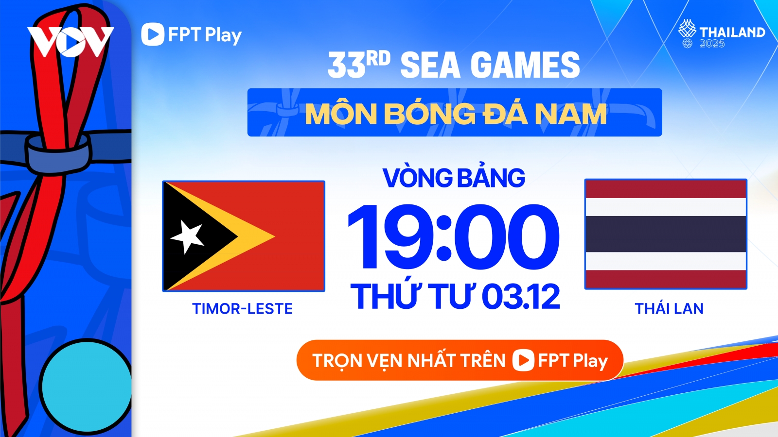 Xem trực tiếp U22 Timor Leste vs U22 Thái Lan bóng đá nam SEA Games 33
