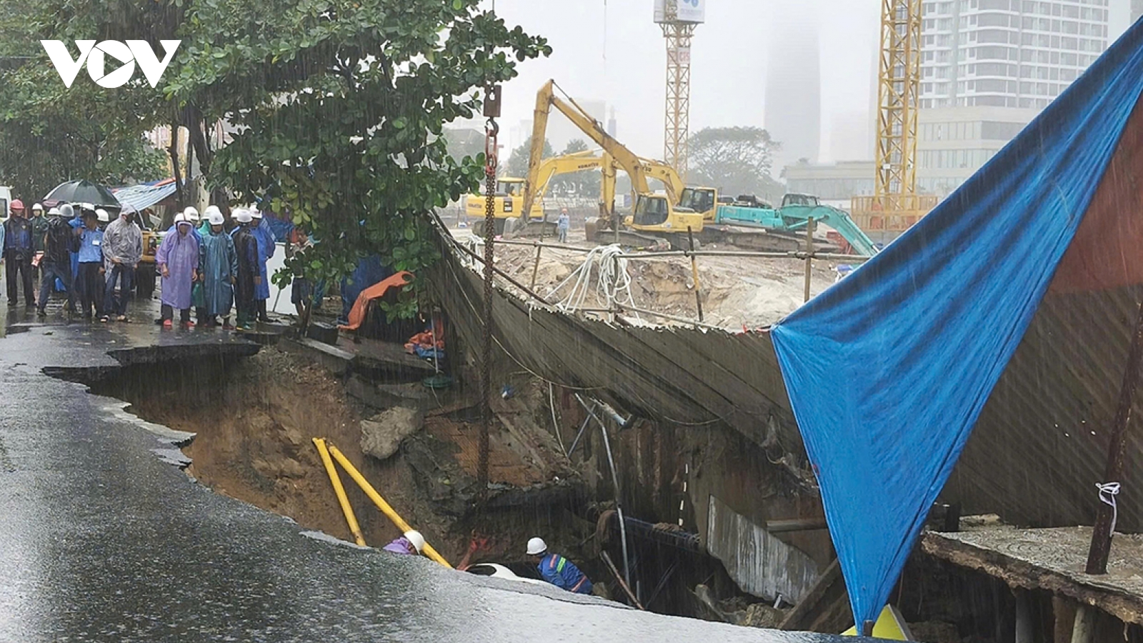 Vụ sụt lún trên đường Nguyễn Công Trứ: Đà Nẵng yêu cầu tạm dừng thi công