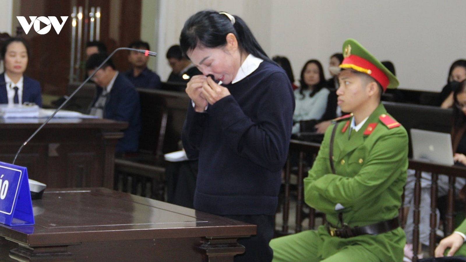 Bị cáo Hoàng Thị Thúy Lan bật khóc tại phiên tòa phúc thẩm vụ án Phúc Sơn