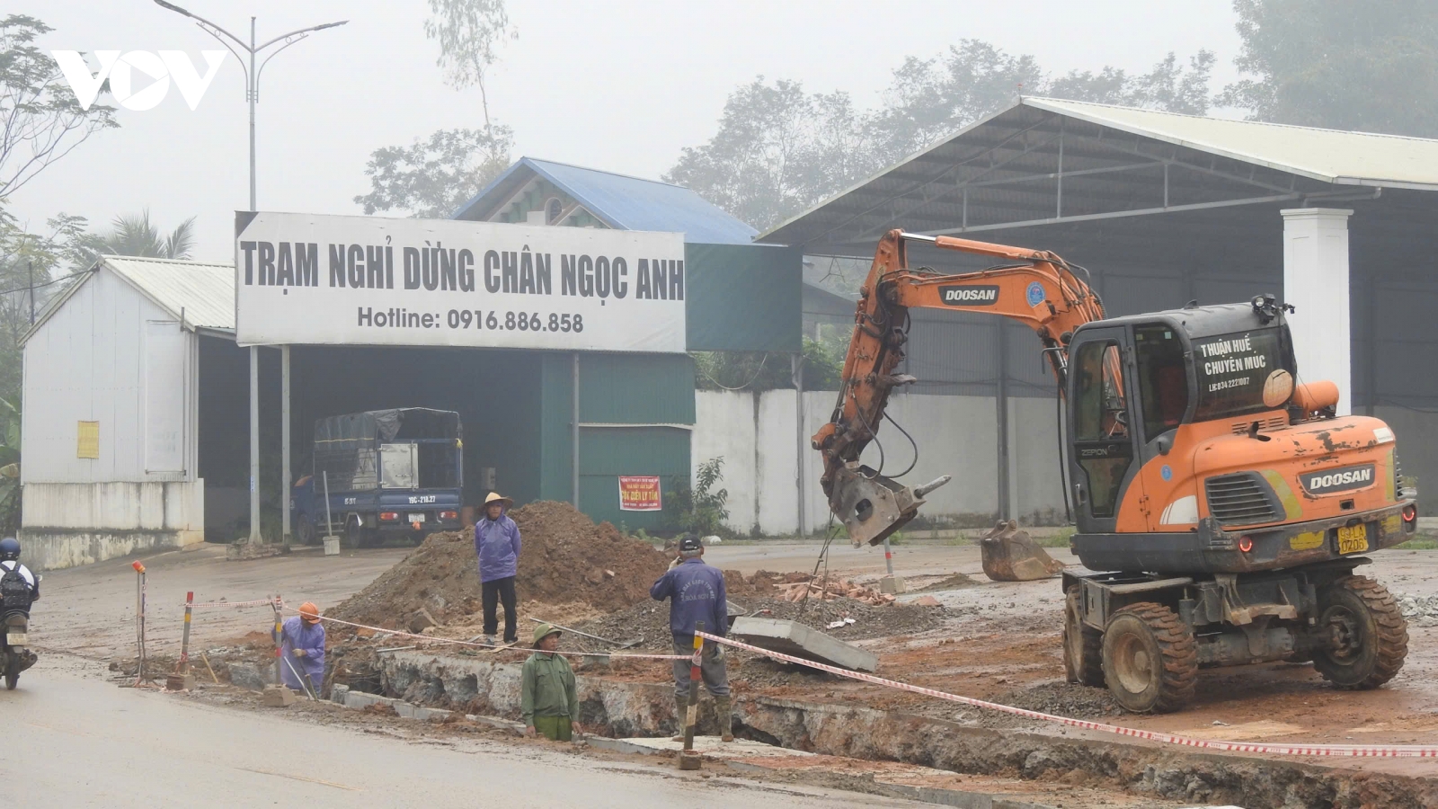 Phú Thọ giải tỏa phần sân trạm dừng nghỉ Ngọc Anh lấn hành lang Quốc lộ 2