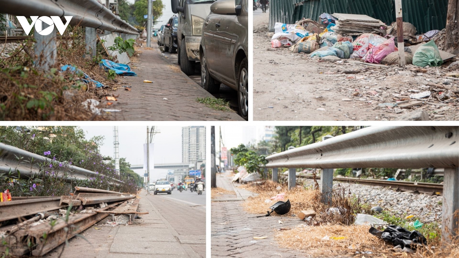 Rác bủa vây vỉa hè, bụi mù lòng đường ở tuyến phố nội đô Hà Nội
