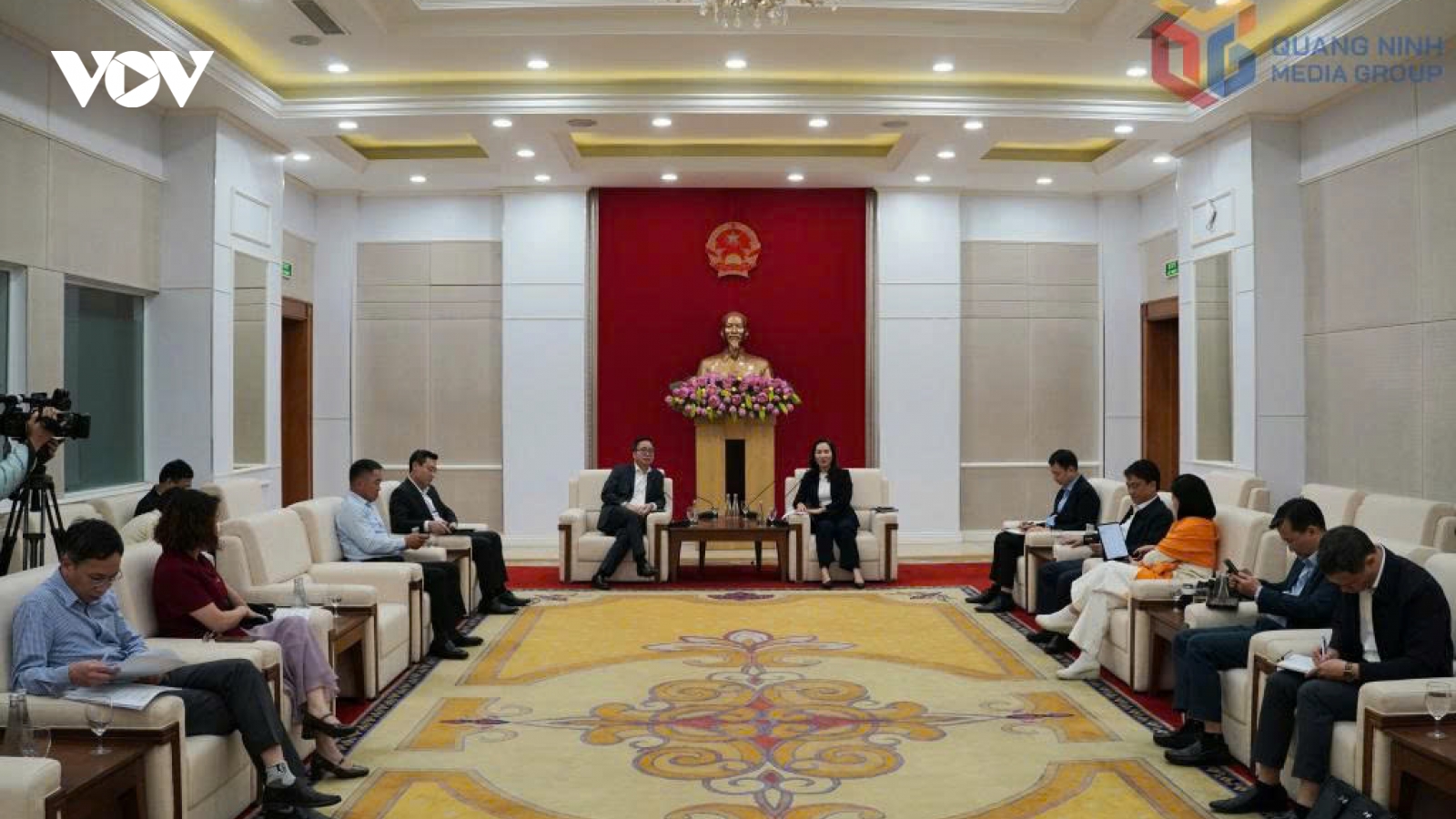 Lãnh đạo UBND tỉnh Quảng Ninh tiếp đoàn công tác VOV
