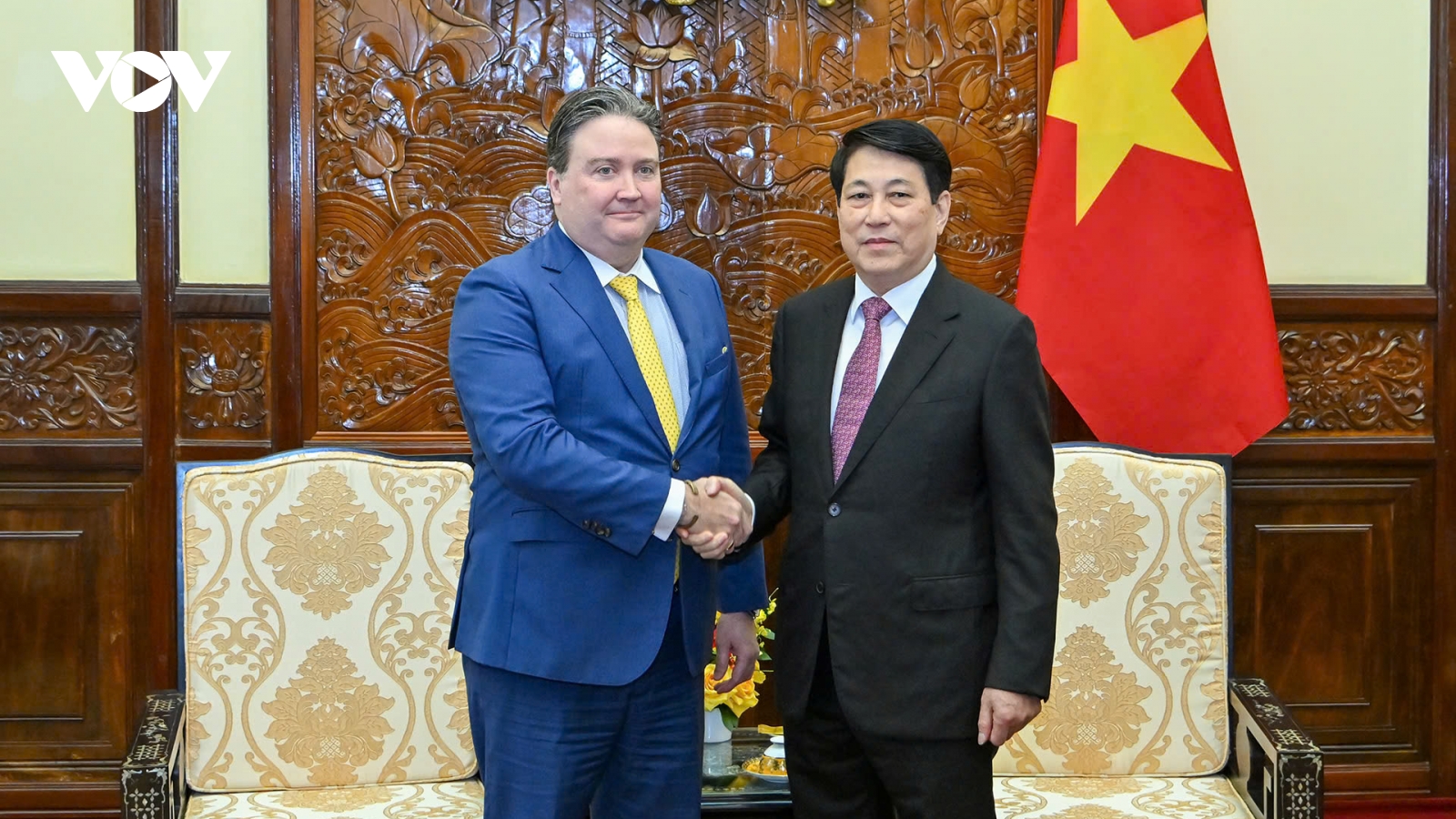 Chủ tịch nước Lương Cường tiếp Đại sứ Hoa Kỳ Marc Knapper chào từ biệt