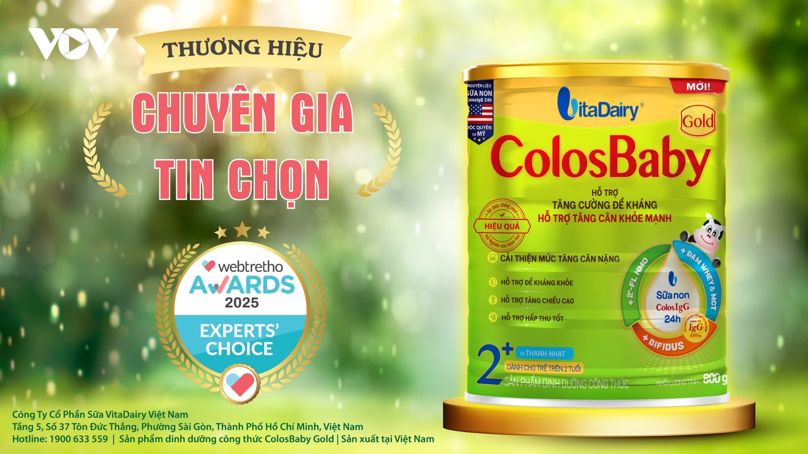 ColosBaby Gold sữa công thức trẻ em duy nhất được giải thưởng tại Webtretho Awards