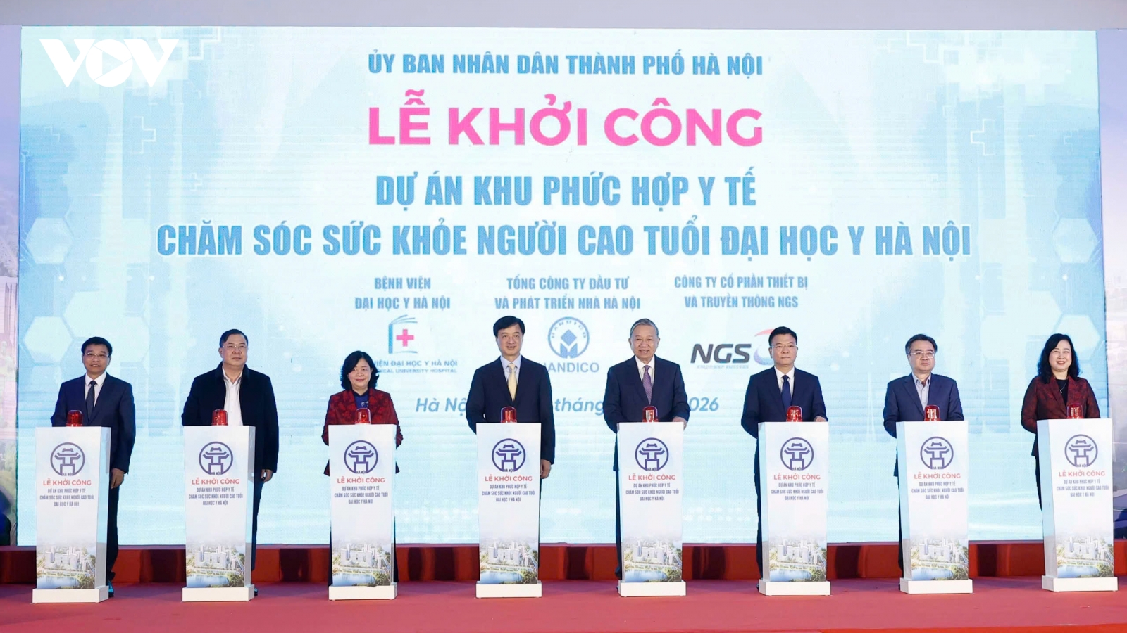 Tổng Bí thư dự lễ khởi công dự án phức hợp y tế chăm sóc sức khỏe người cao tuổi