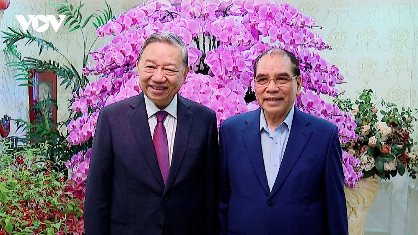 Party chief To Lam pays pre-Tet visit to former leader Nong Duc Manh