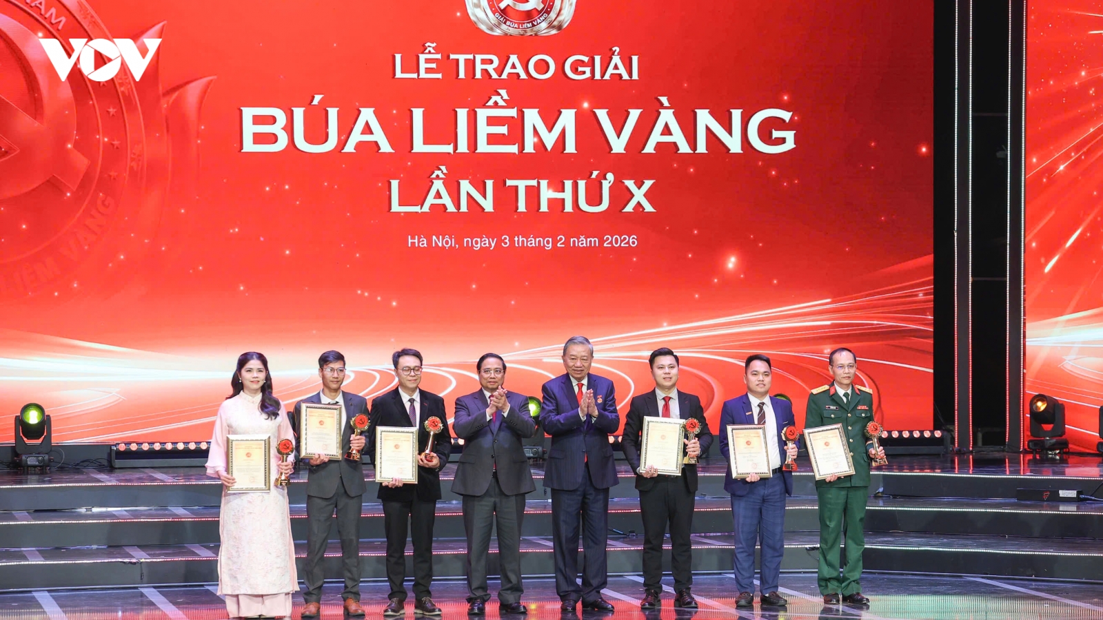 Tổng Bí thư Tô Lâm dự lễ trao Giải Búa liềm Vàng lần thứ X năm 2025