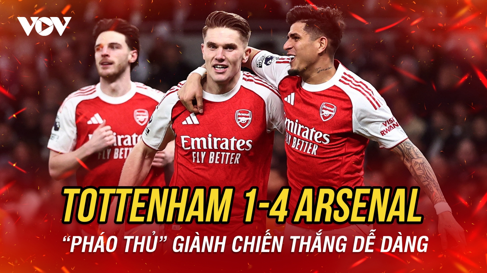 Kết quả ngoại hạng Anh hôm nay 23/2: Arsenal chiến thắng đậm trước Tottenham