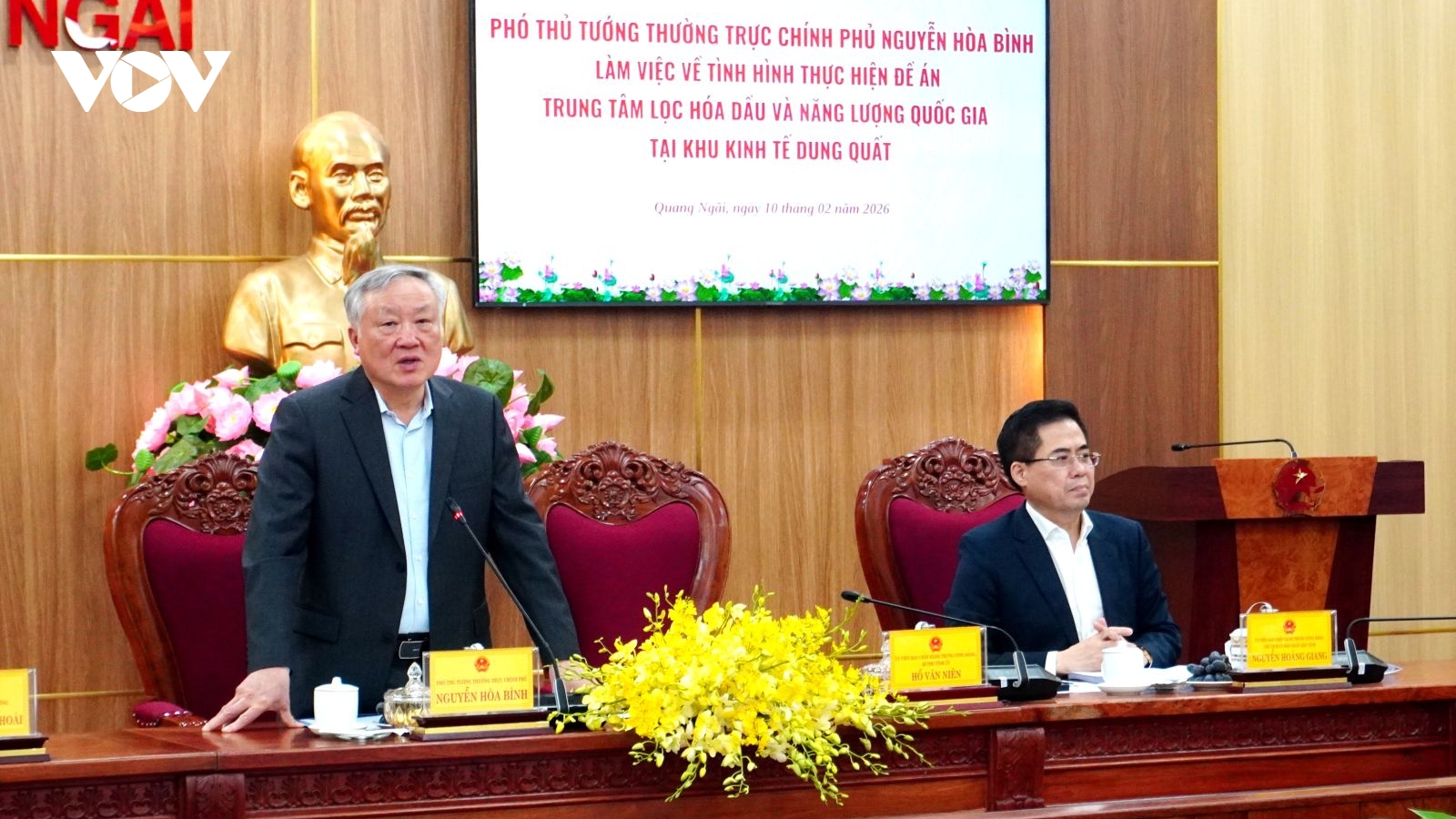 Phó Thủ tướng Thường trực Nguyễn Hòa Bình làm việc với tỉnh Quảng Ngãi