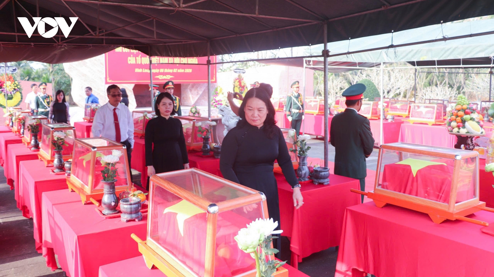 Truy điệu, cải táng hài cốt 36 liệt sĩ thất lạc trong chiến tranh ở Vĩnh Long