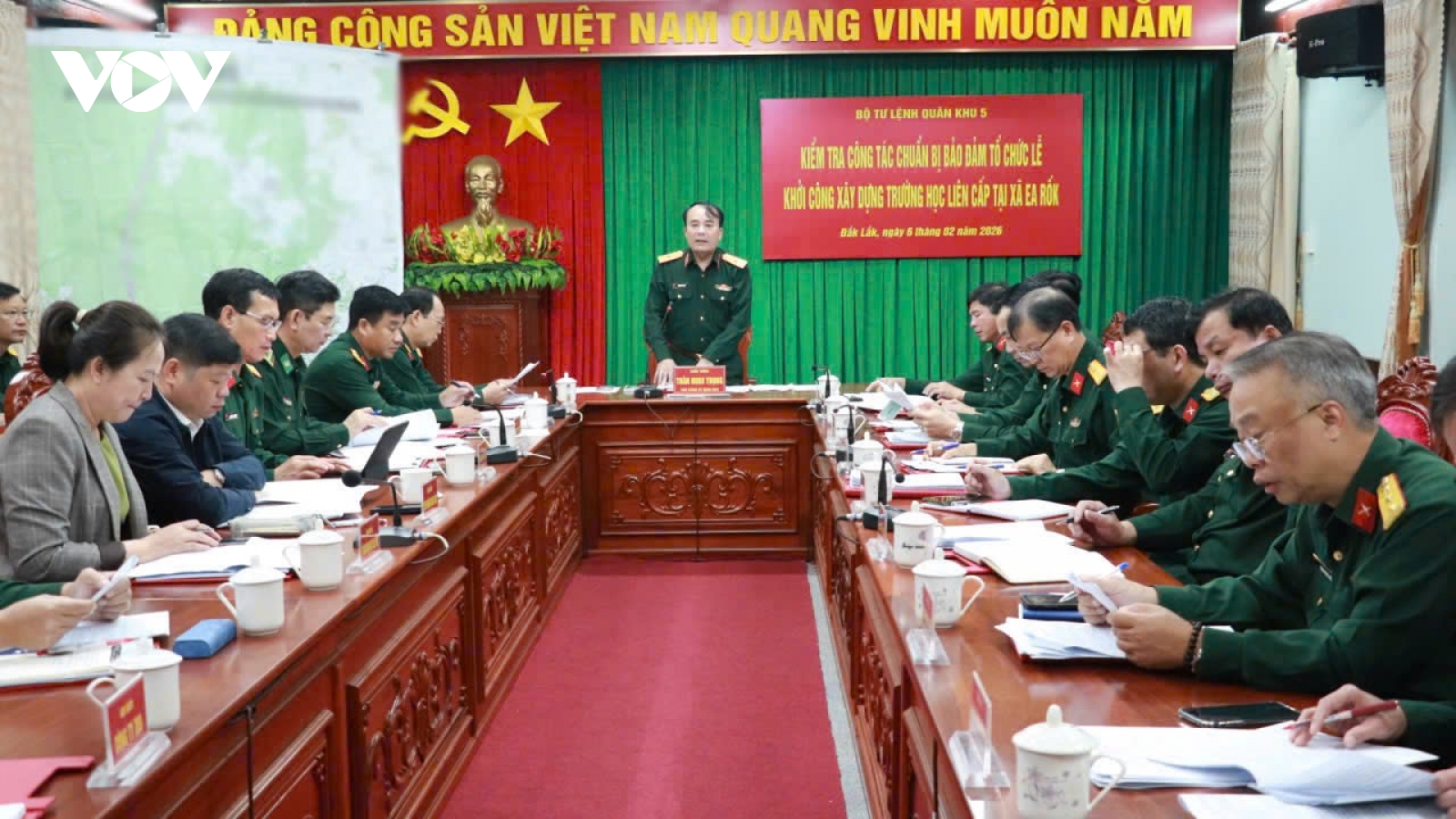 Quân khu 5 kiểm tra công tác chuẩn bị khởi công trường liên cấp Ea Rốk, Đắk Lắk