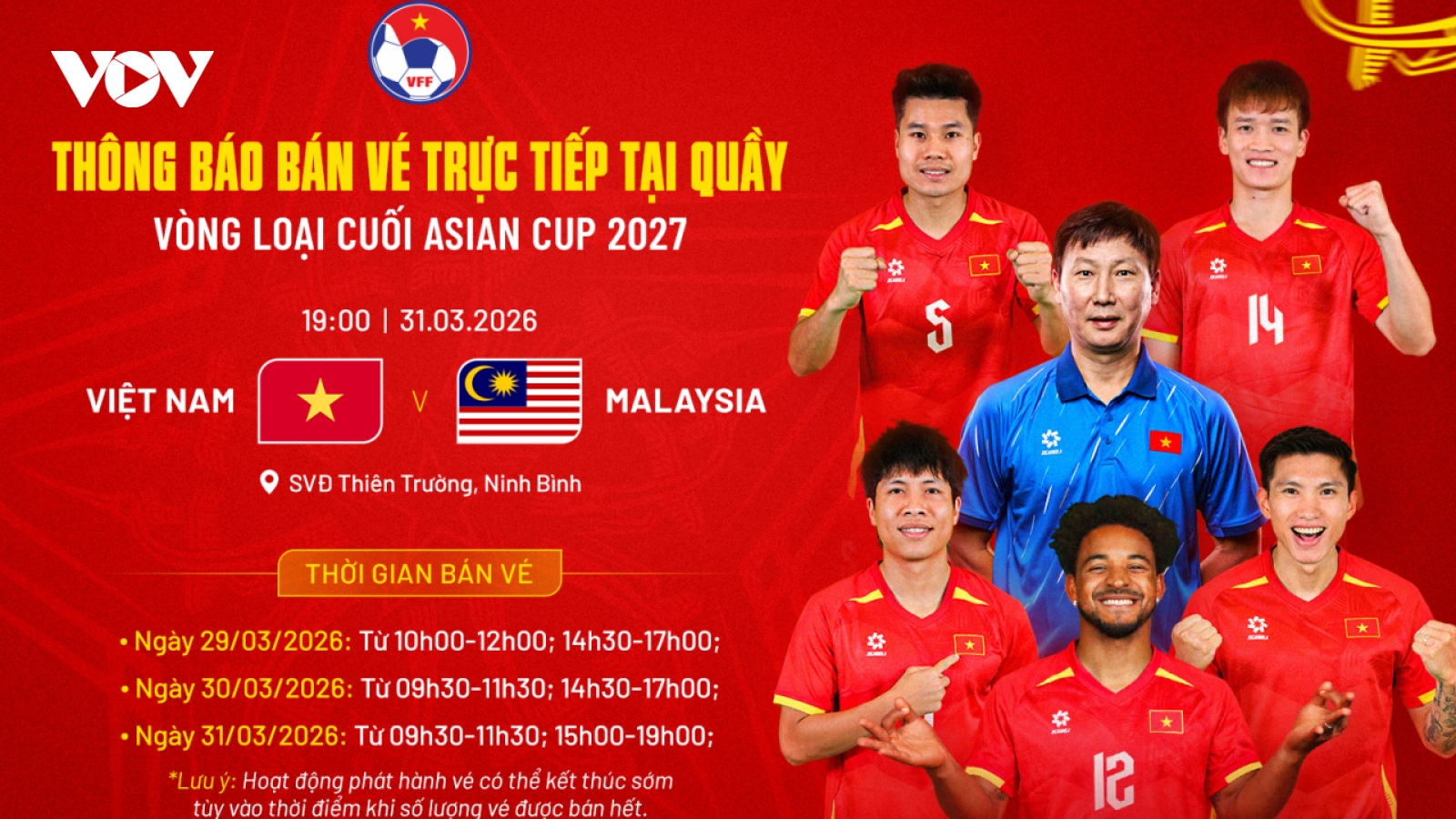 Cách mua vé trực tiếp trận ĐT Việt Nam vs ĐT Malaysia ở vòng loại cuối Asian Cup