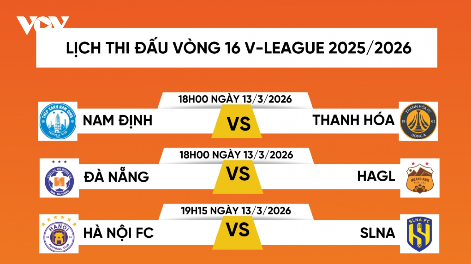 Lịch thi đấu vòng 16 V-League 2025/2026: Đại chiến của ứng viên vô địch